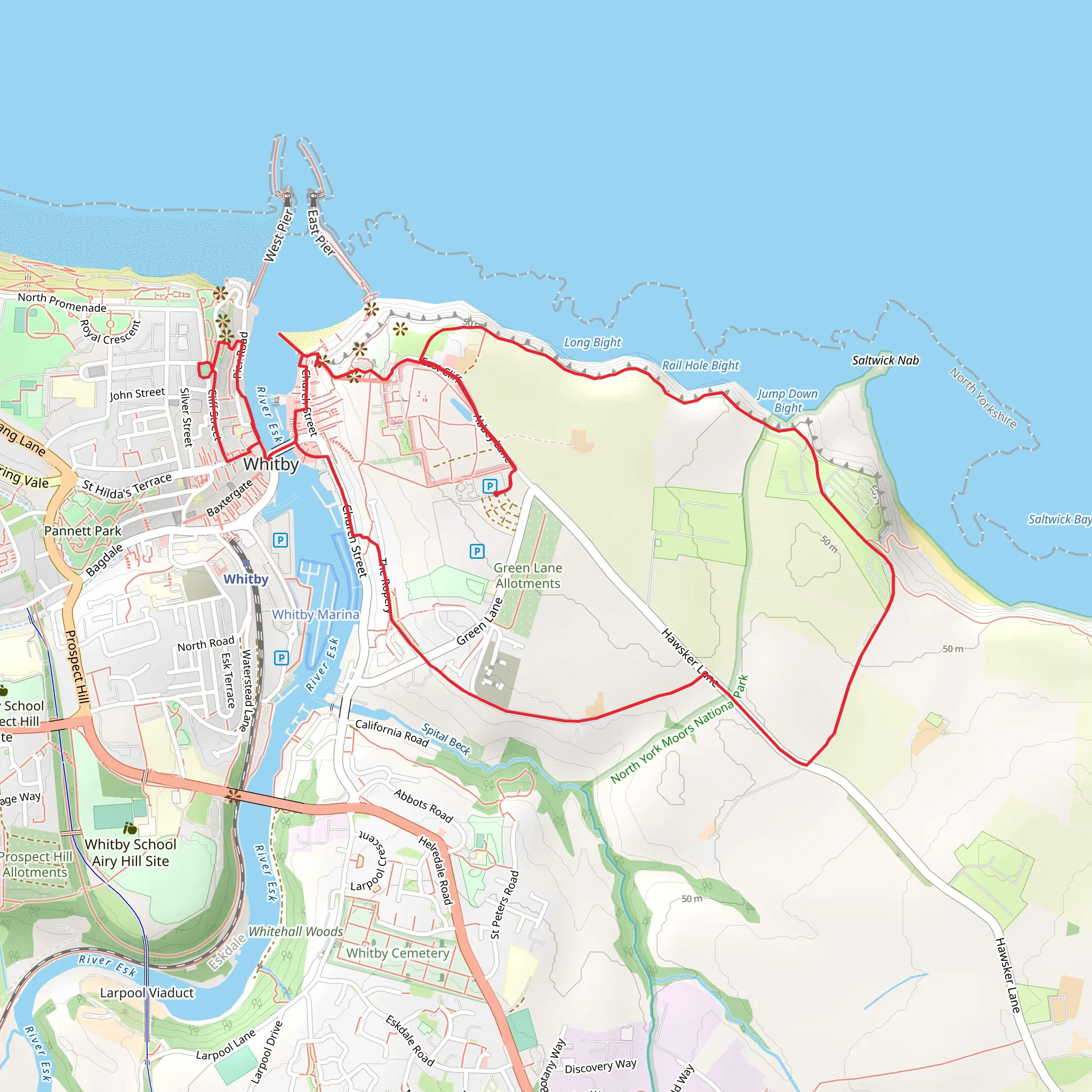 Saltwick Bay and 199 Steps Loop mobile static map