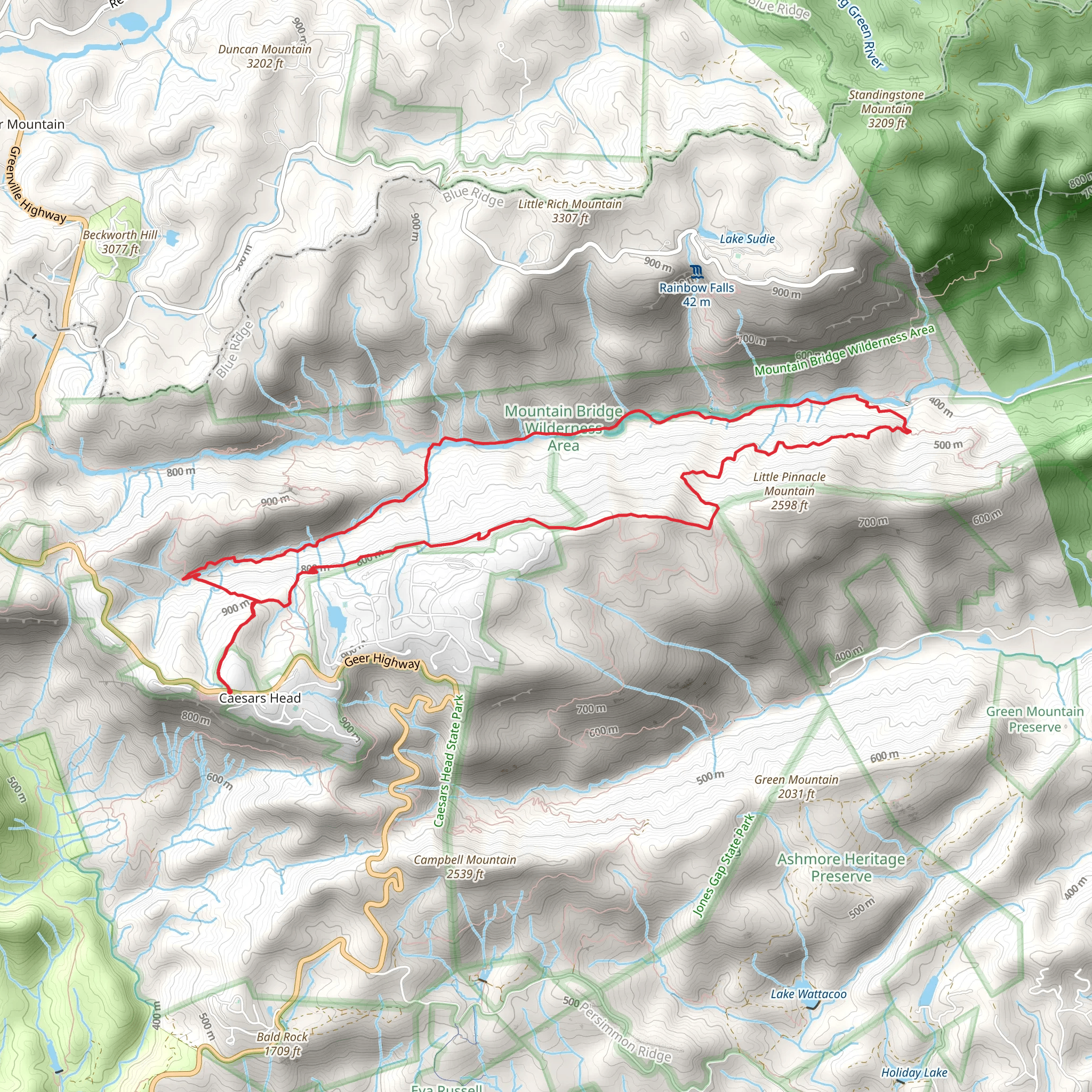 Rim of the Gap Trail and Jones Gap Trail Loop mobile static map