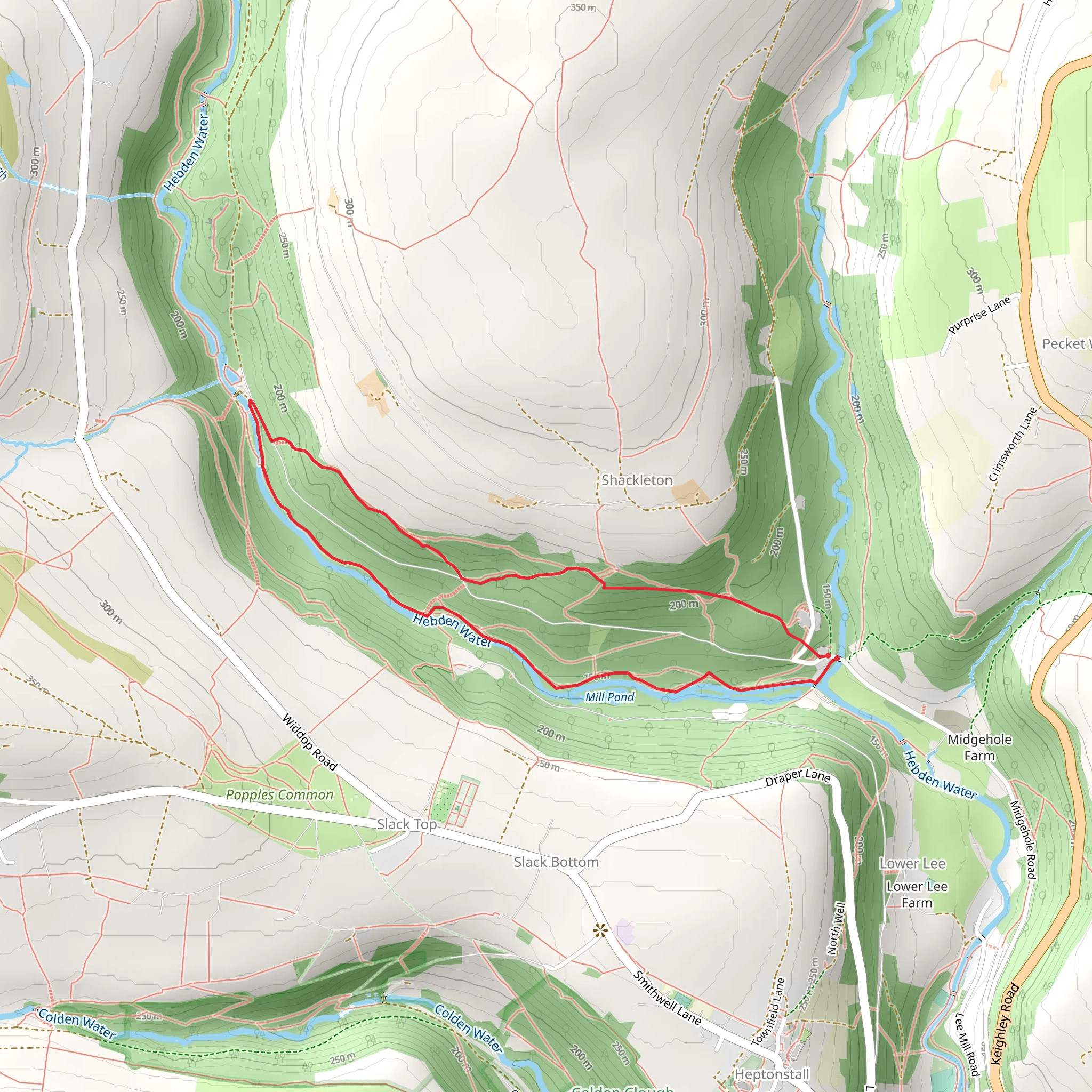 Mill Walk at Hardcastle Crags mobile static map