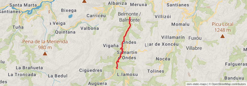GR 205 Ruta de la Escrita o de los Vaqueiros de alzada - Puerto de Somiedo - Pravia stage 3 Map