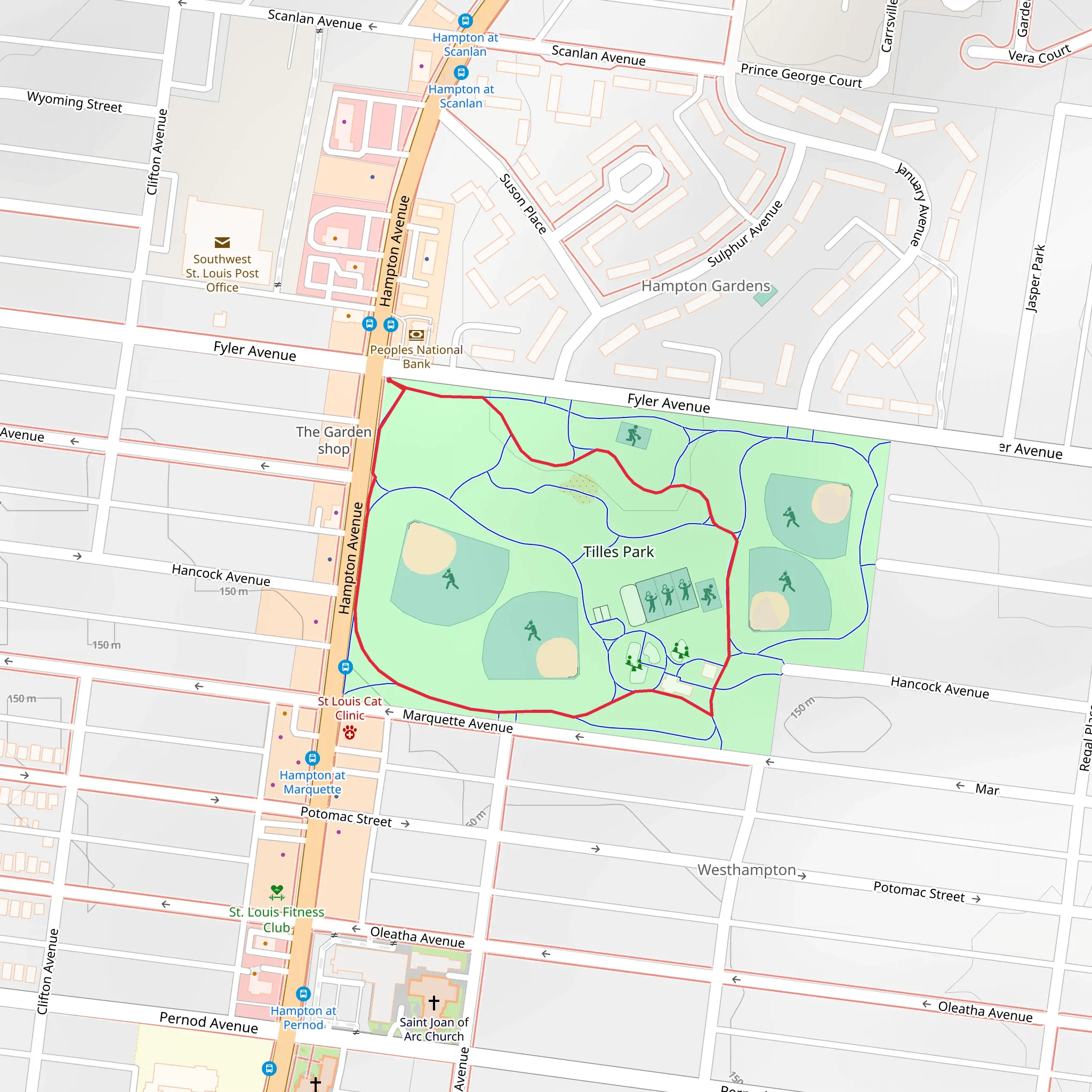 Tilles Park Loop mobile static map