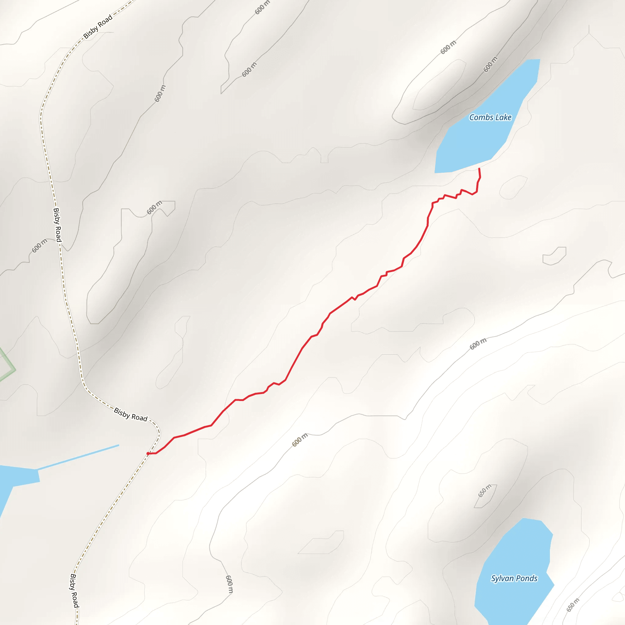 Combs Lake Out and Back mobile static map