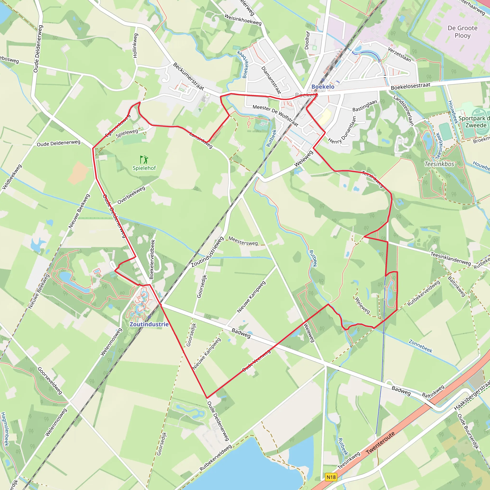 Teesink Weg and Rondje Enschede Loop mobile static map