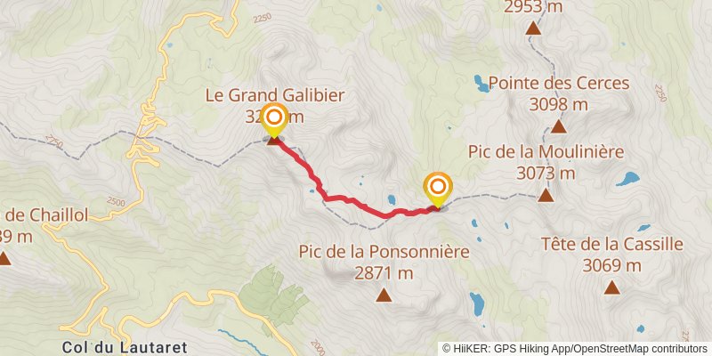 Tour of Mont Thabor spur 3 Map