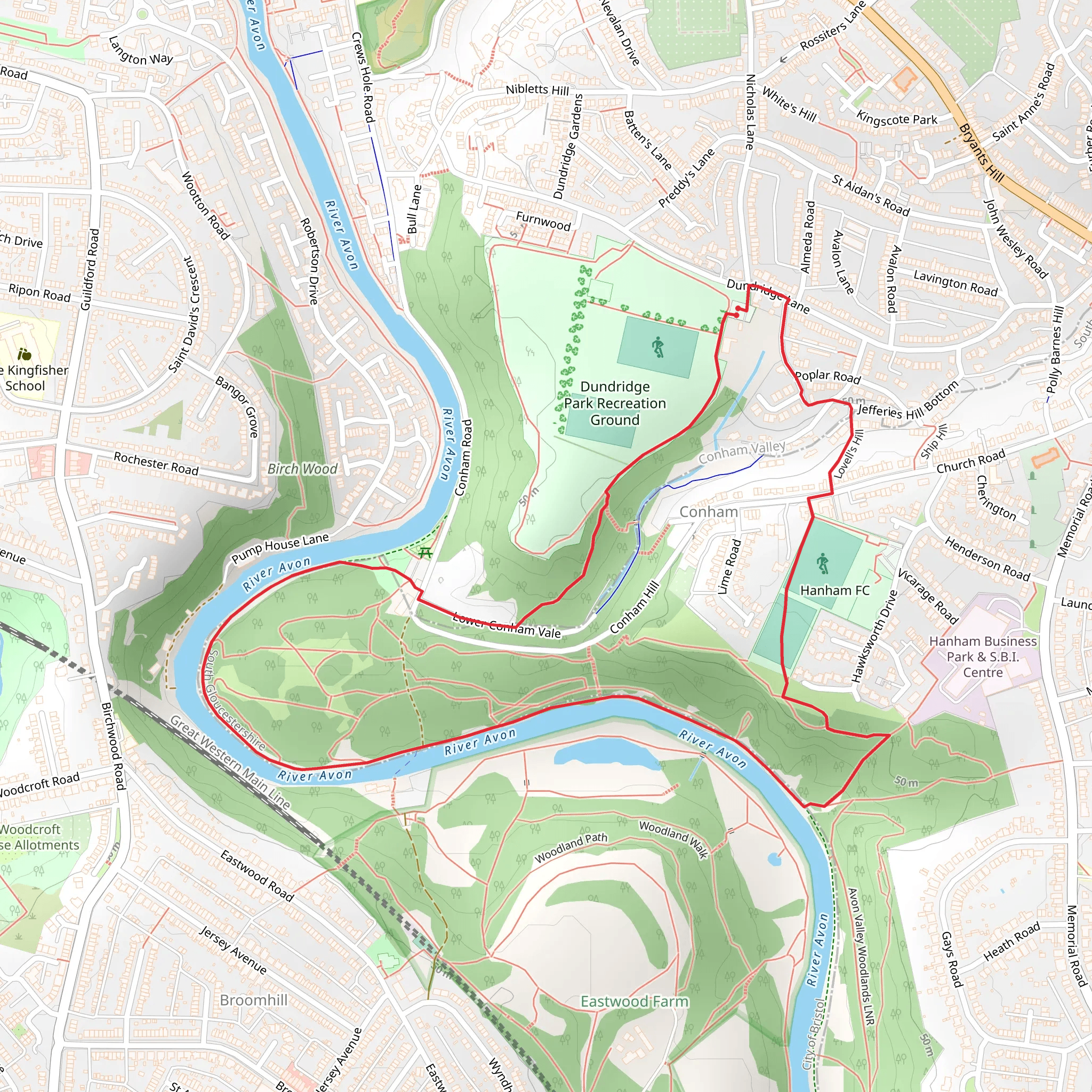 Conham River Park Loop mobile static map
