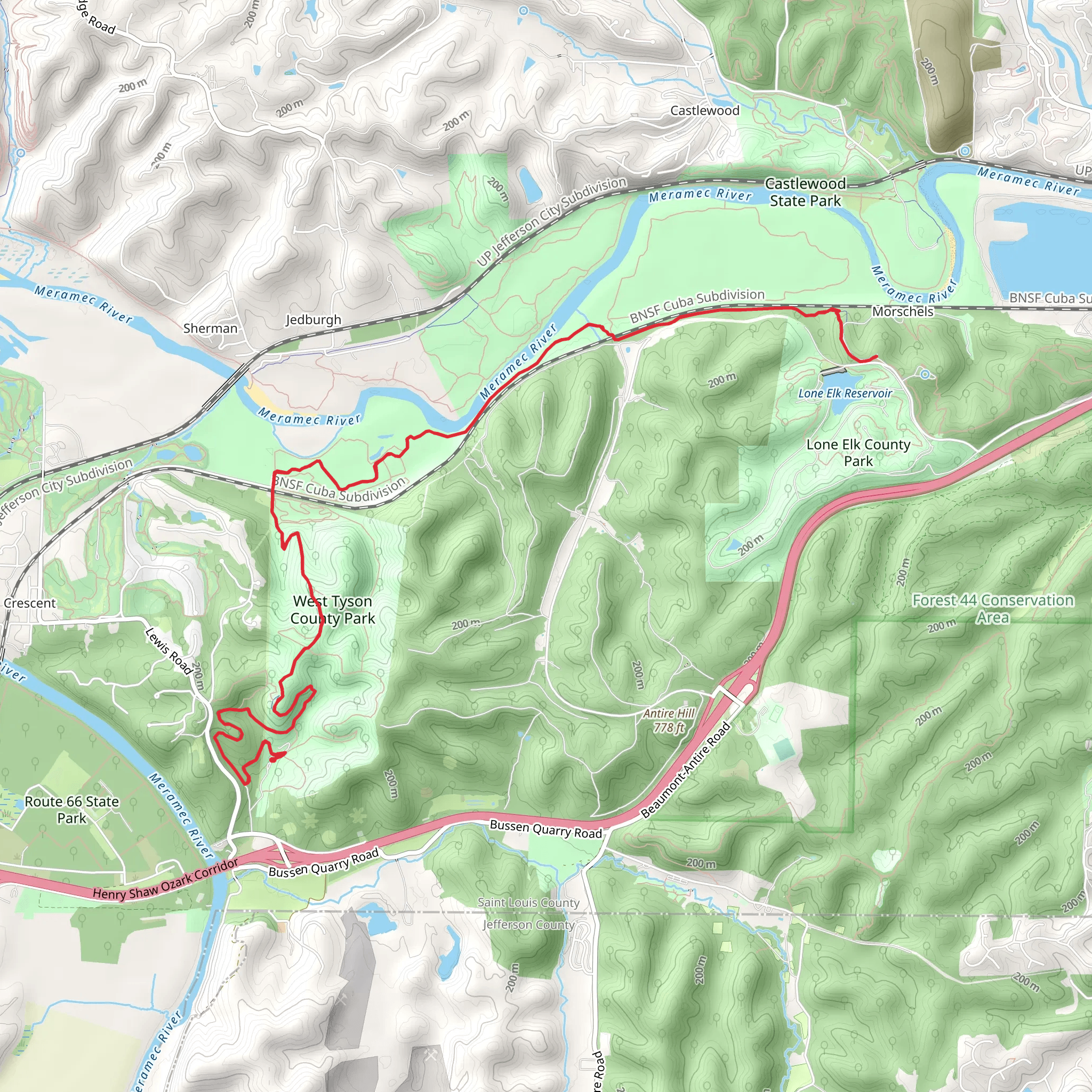 Chubb Trail mobile static map