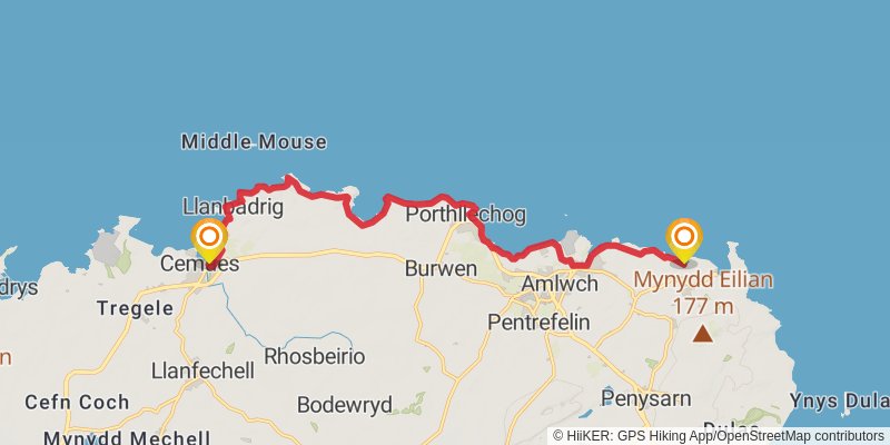 Holyhead to Chepstow Walk stage 3 Map