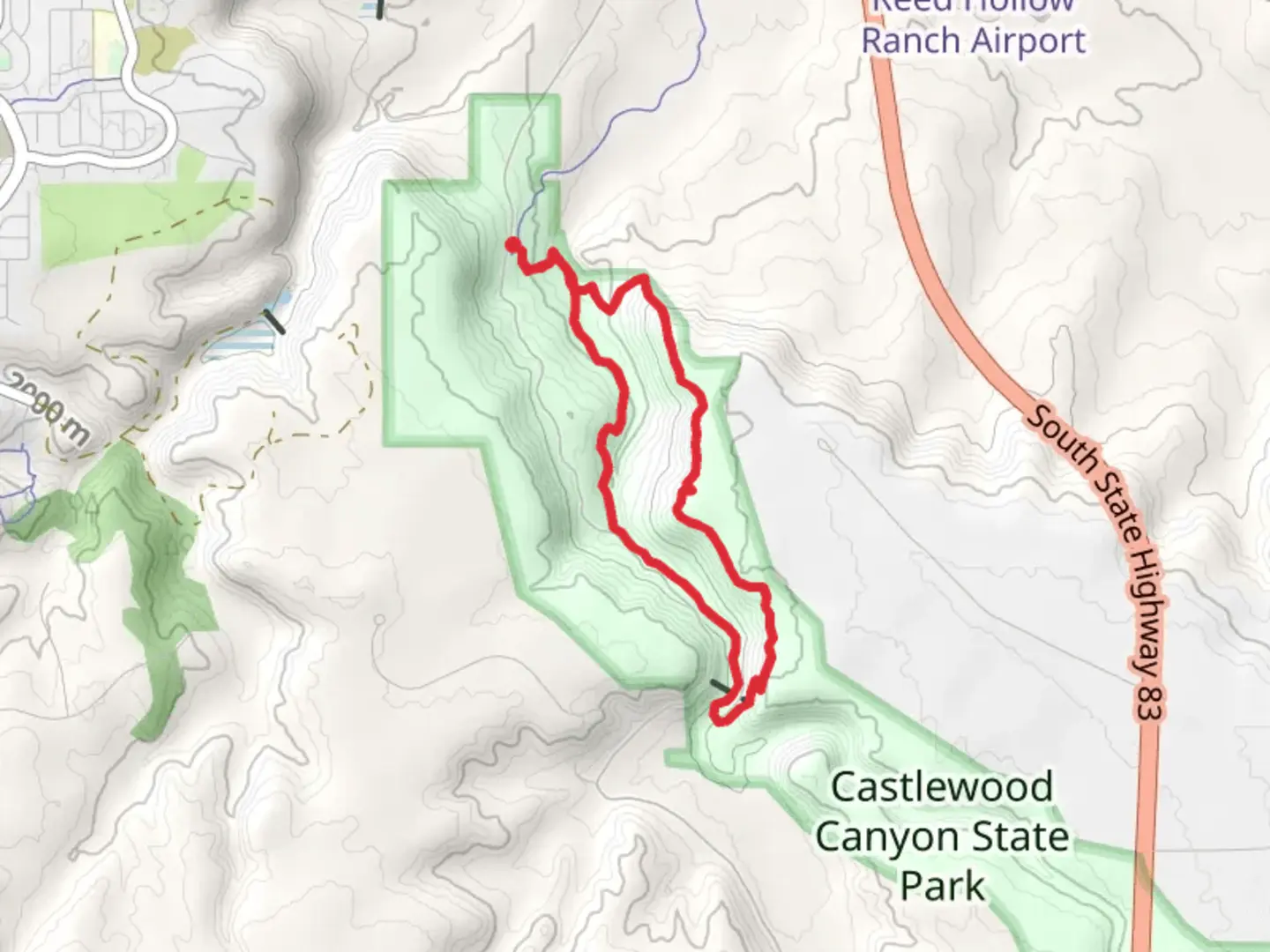 An image depicting the trail Creek Bottom and Rimrock Loop Trail and its surrounding area.