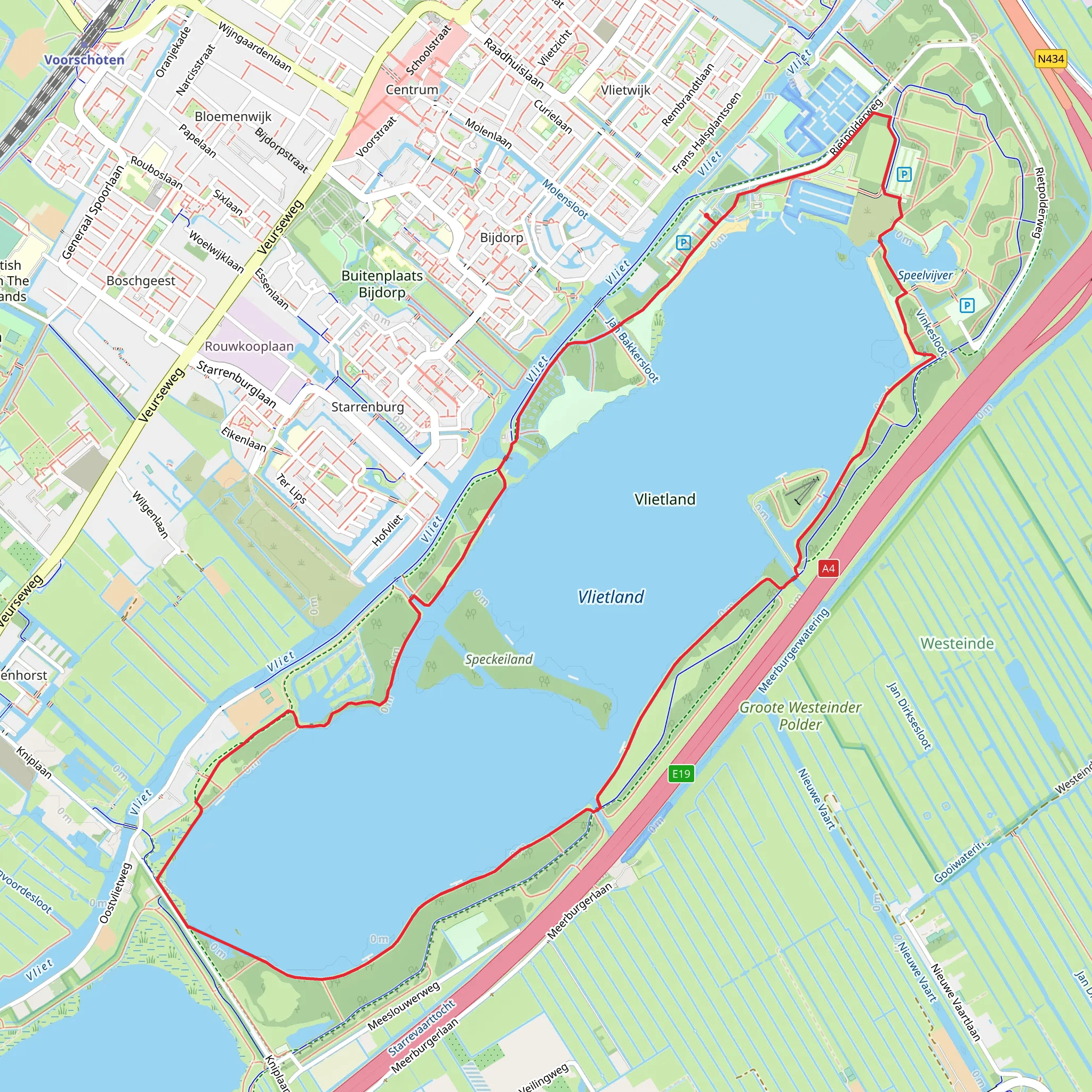 Vlietland via Zeeltpad, Bakkerpad and Brasempad Loop mobile static map