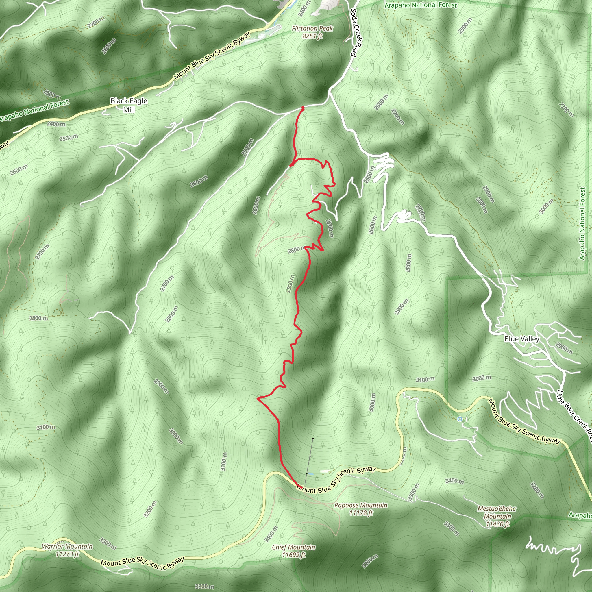 Warren Gulch Trail mobile static map