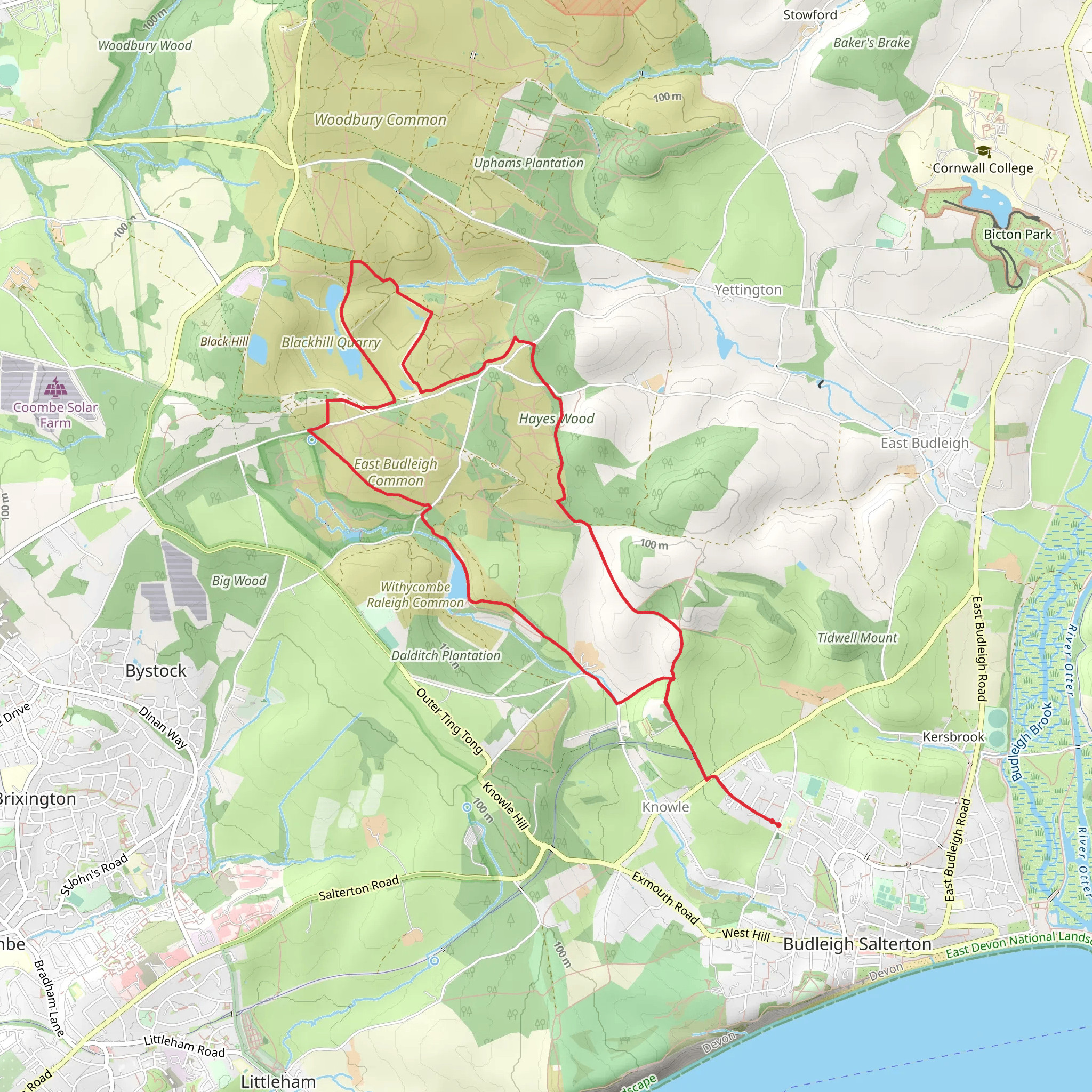 Knowle, Hayes Wood and Squabmoor Reservoir Loop mobile static map