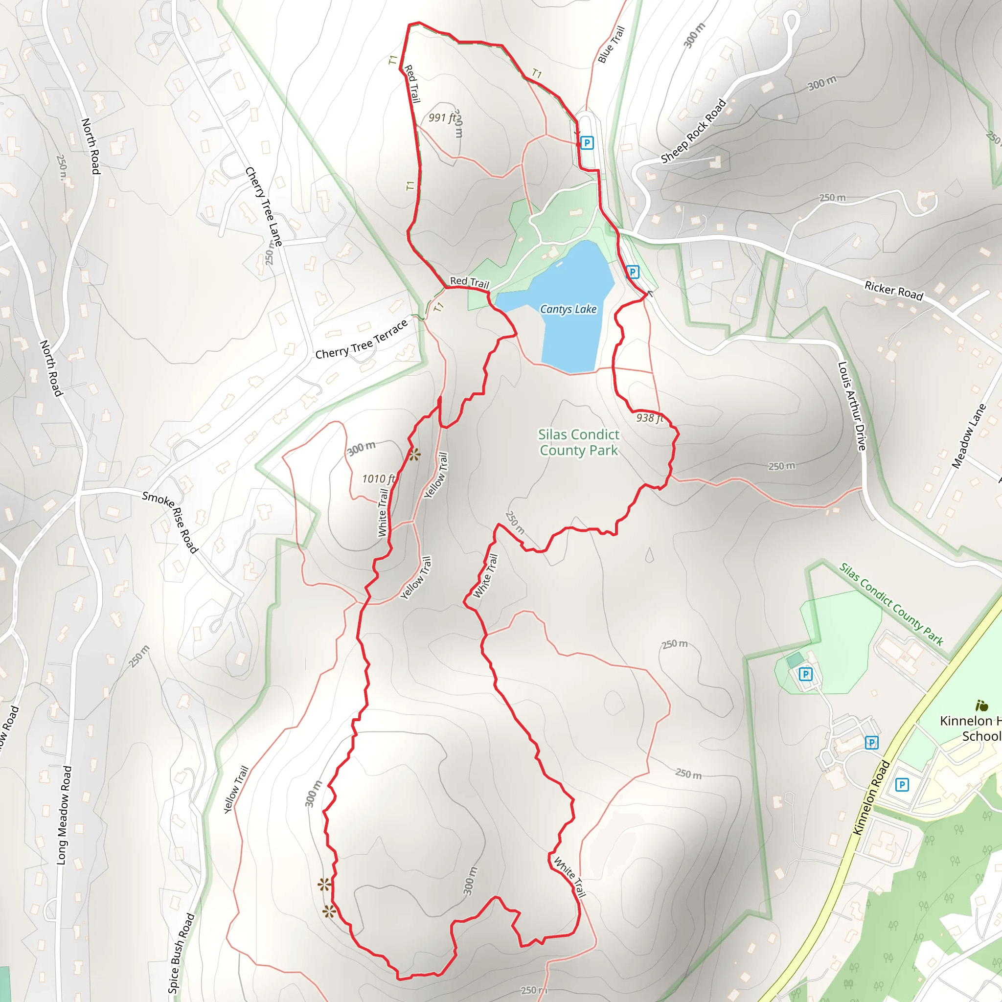 Cantys Lake and White Loop Trail mobile static map