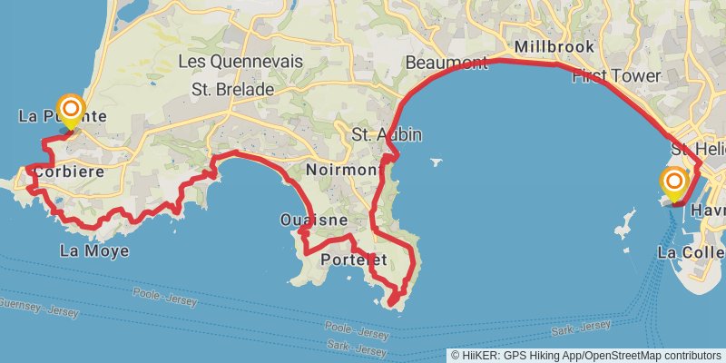 Jersey Coast Path stage 1 Map