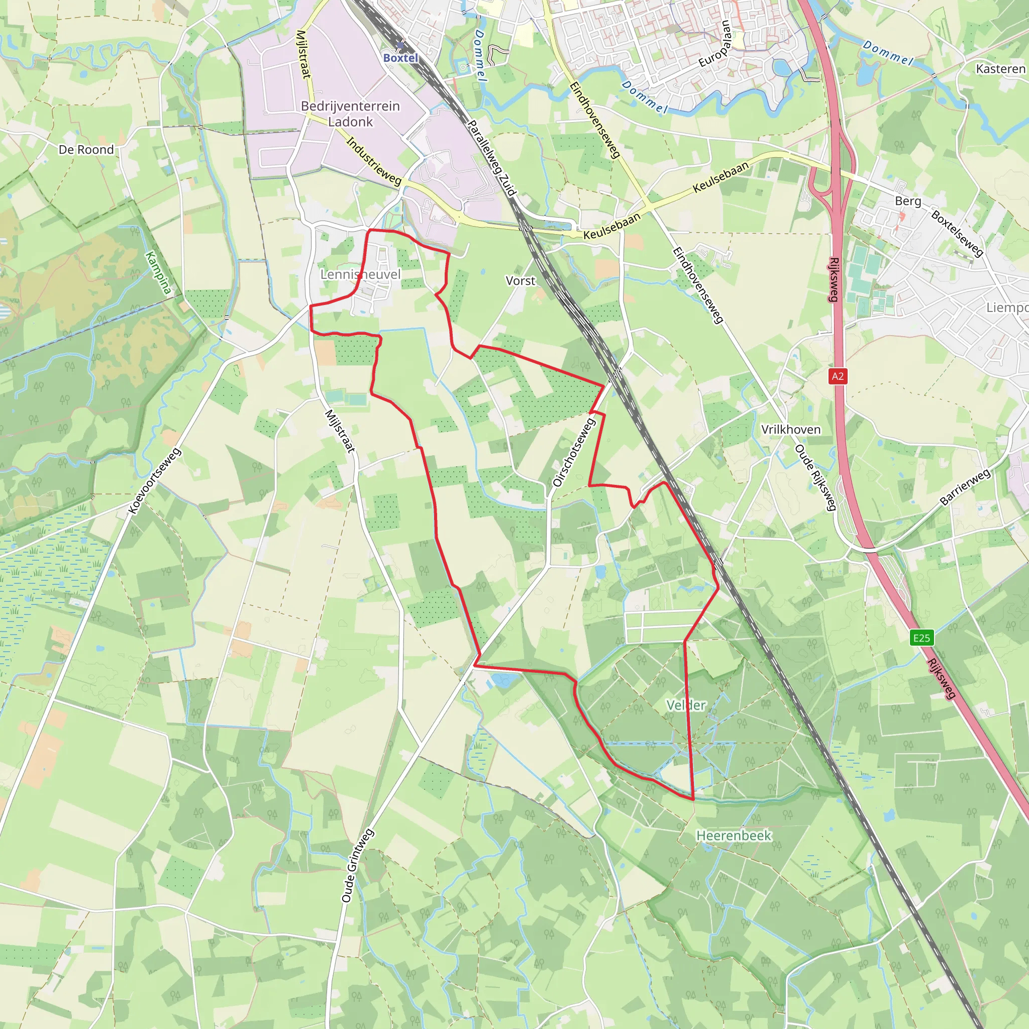 Velder via Heerenbeek Route mobile static map