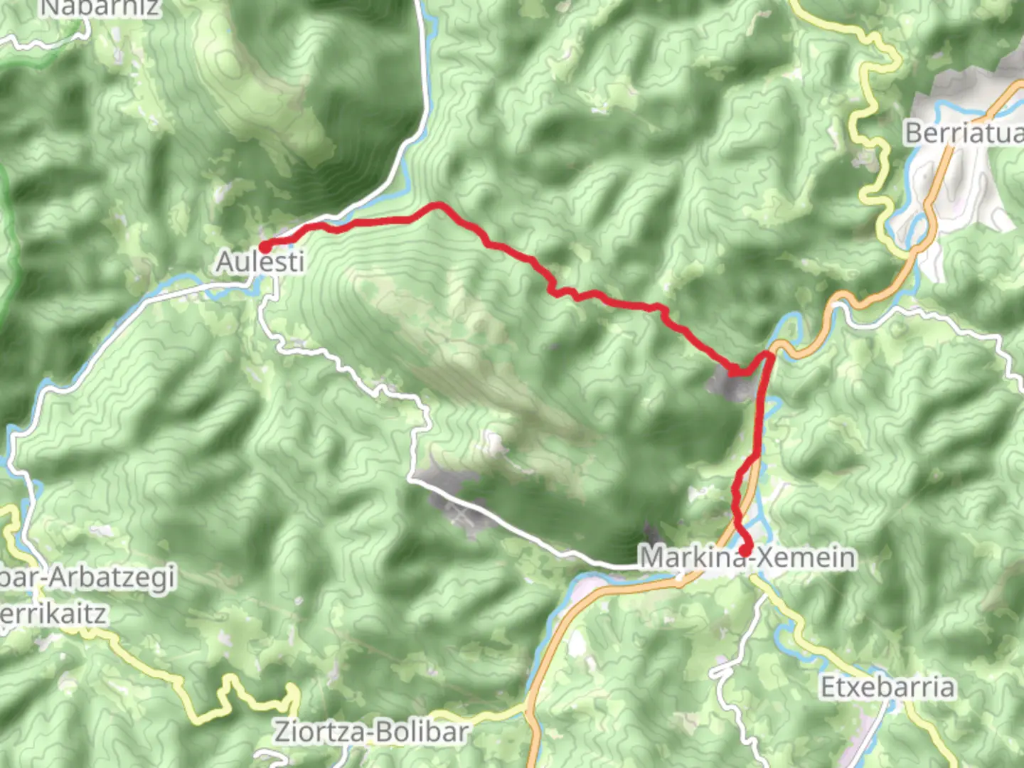 An image depicting the trail Aulesti Trail PR BI 26 and its surrounding area.