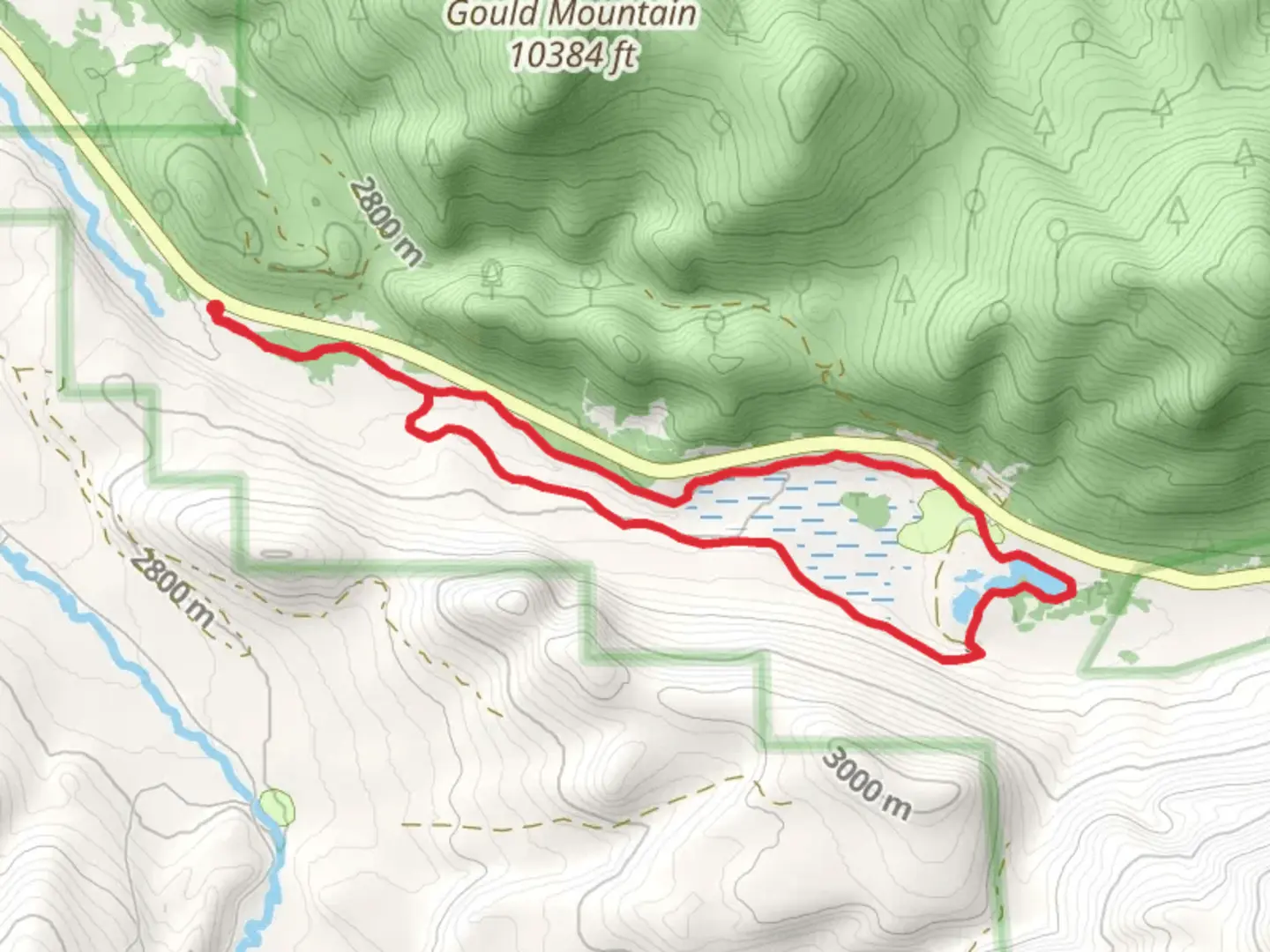 An image depicting the trail Ranger Lakes via Gould Loop Trail and its surrounding area.