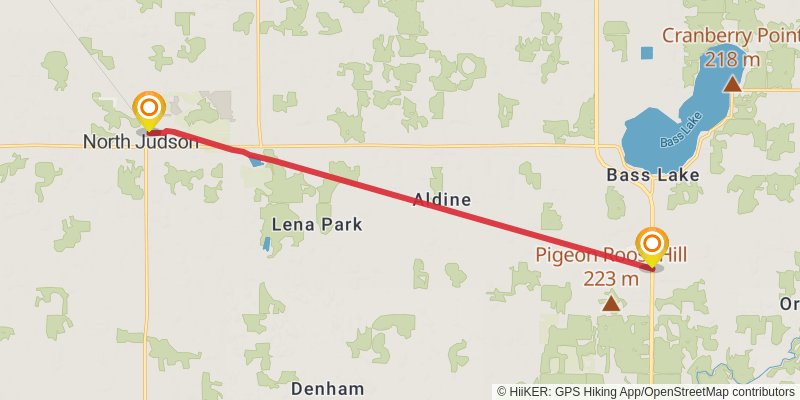 American Discovery Trail North Route - Indiana stage 14 Map