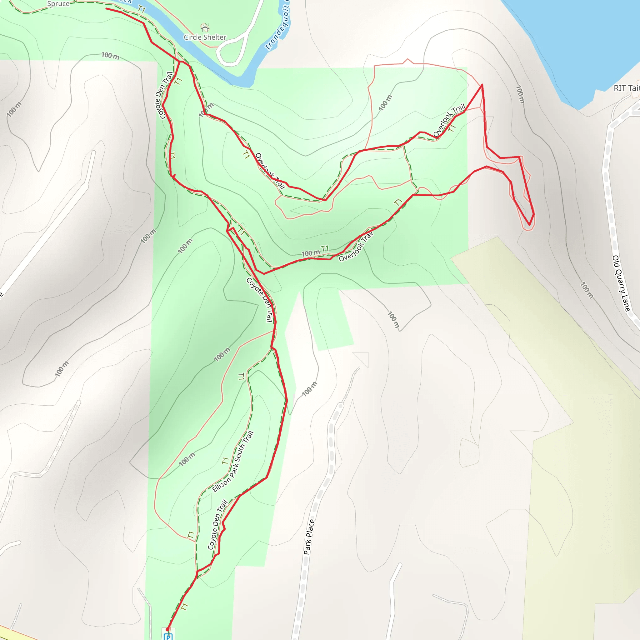 Overlook Loop Trail via Coyote Den Trail mobile static map