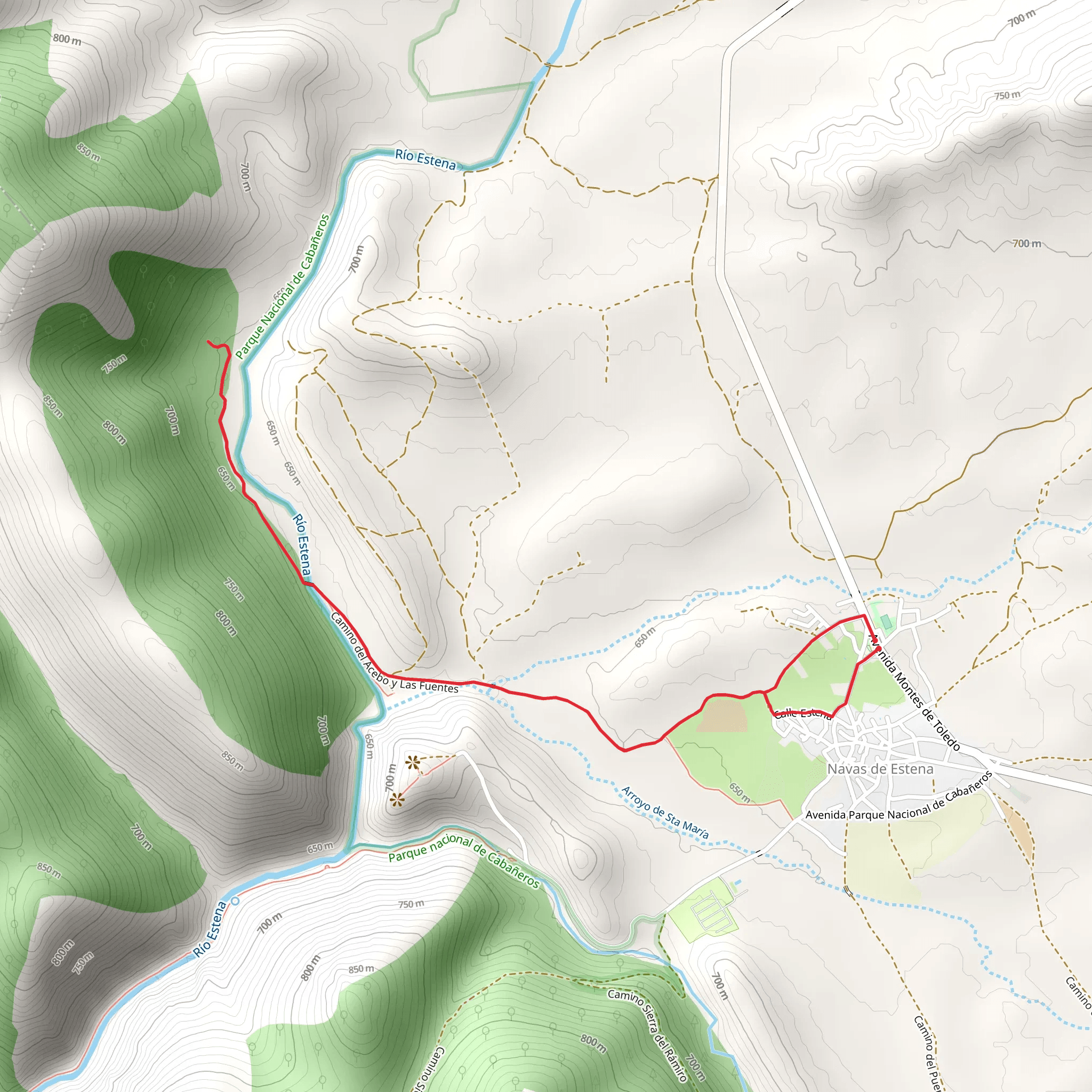 Ruta del Camino del Área recreativa del Acebo y las Fuentes mobile static map
