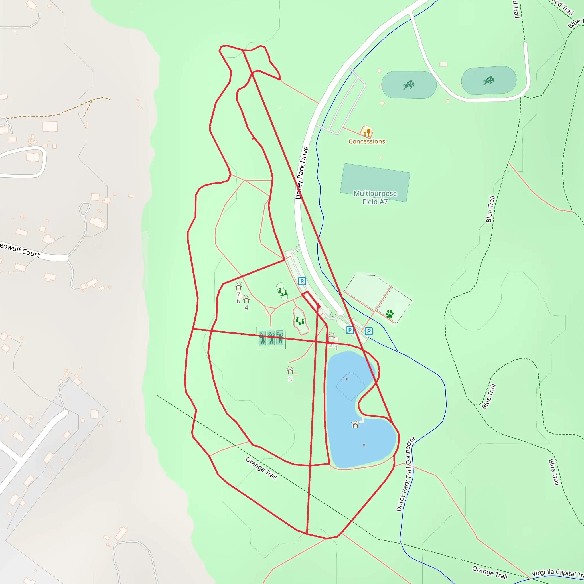 Dorey Park Drive Loop mobile static map