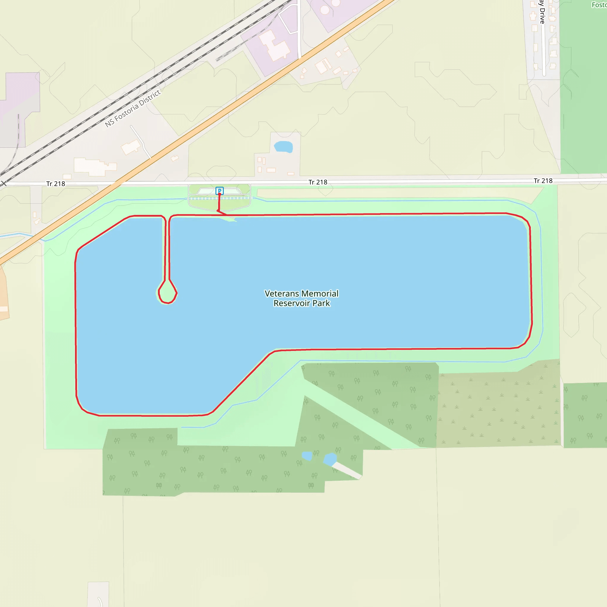 Veterans Memorial Reservoir Fostoria Reservoir 6 Loop mobile static map