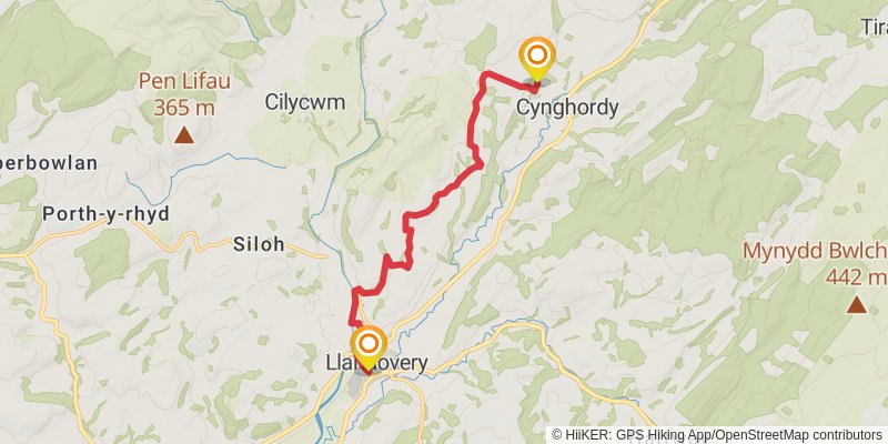 Heart of Wales Line Trail stage 8 Map
