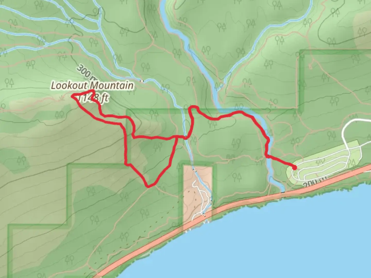 An image depicting the trail Lookout Mountain Loop via Superior Hiking Trail and Cascade Lookout Mountain Trail and its surrounding area.