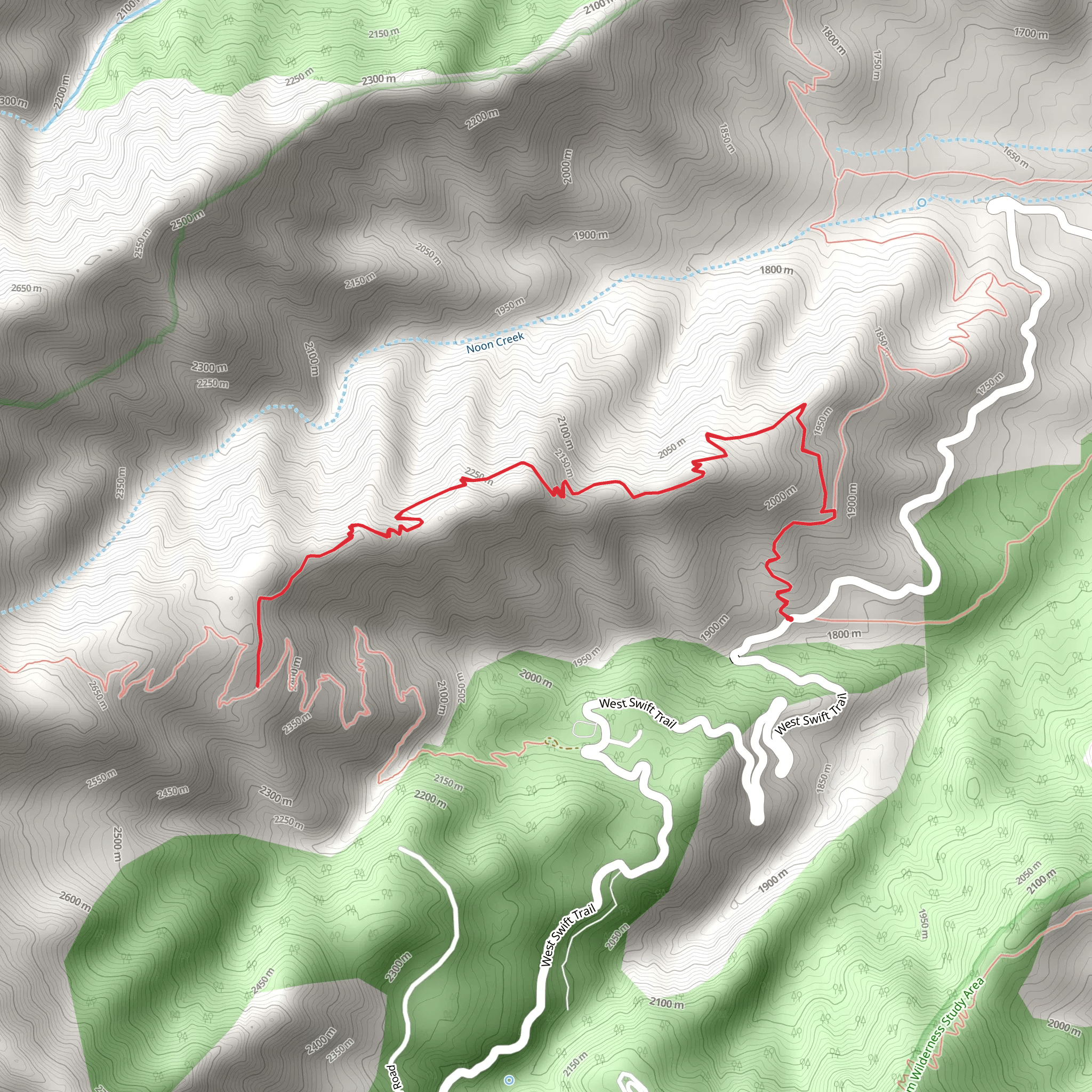 Noon Creek Ridge Trail mobile static map
