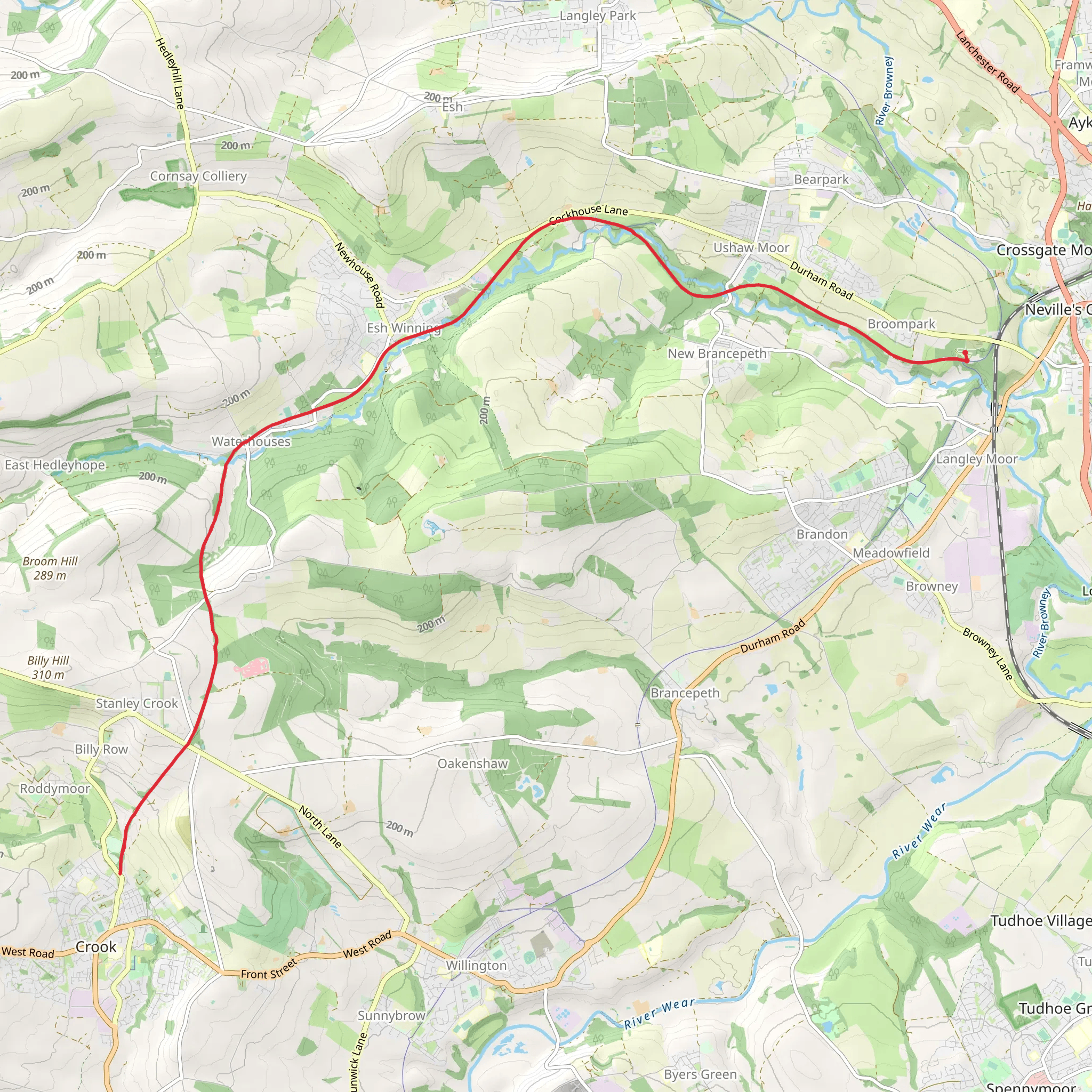 Deerness Valley Railway Path mobile static map