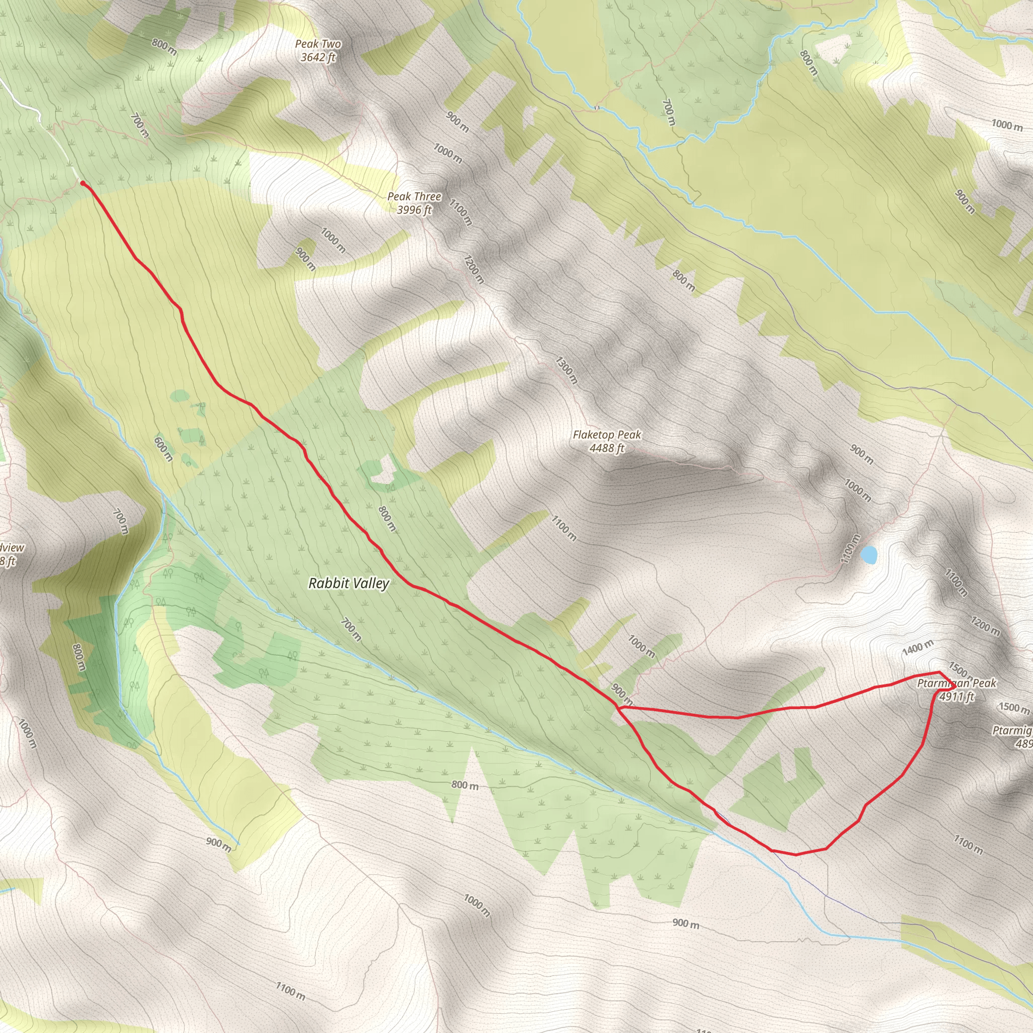 Ptarmigan Peak Loop mobile static map