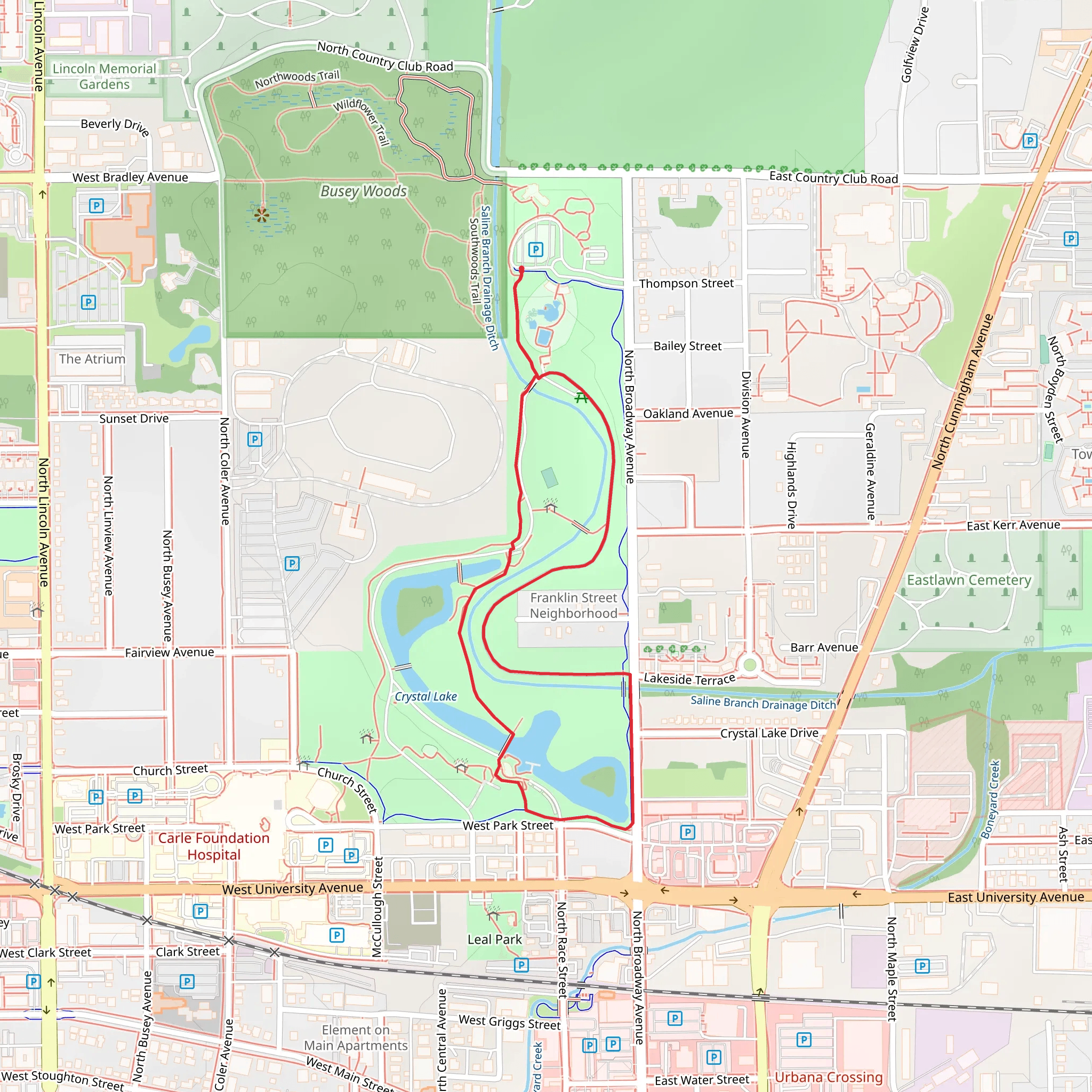 Crystal Lake Park Loop mobile static map