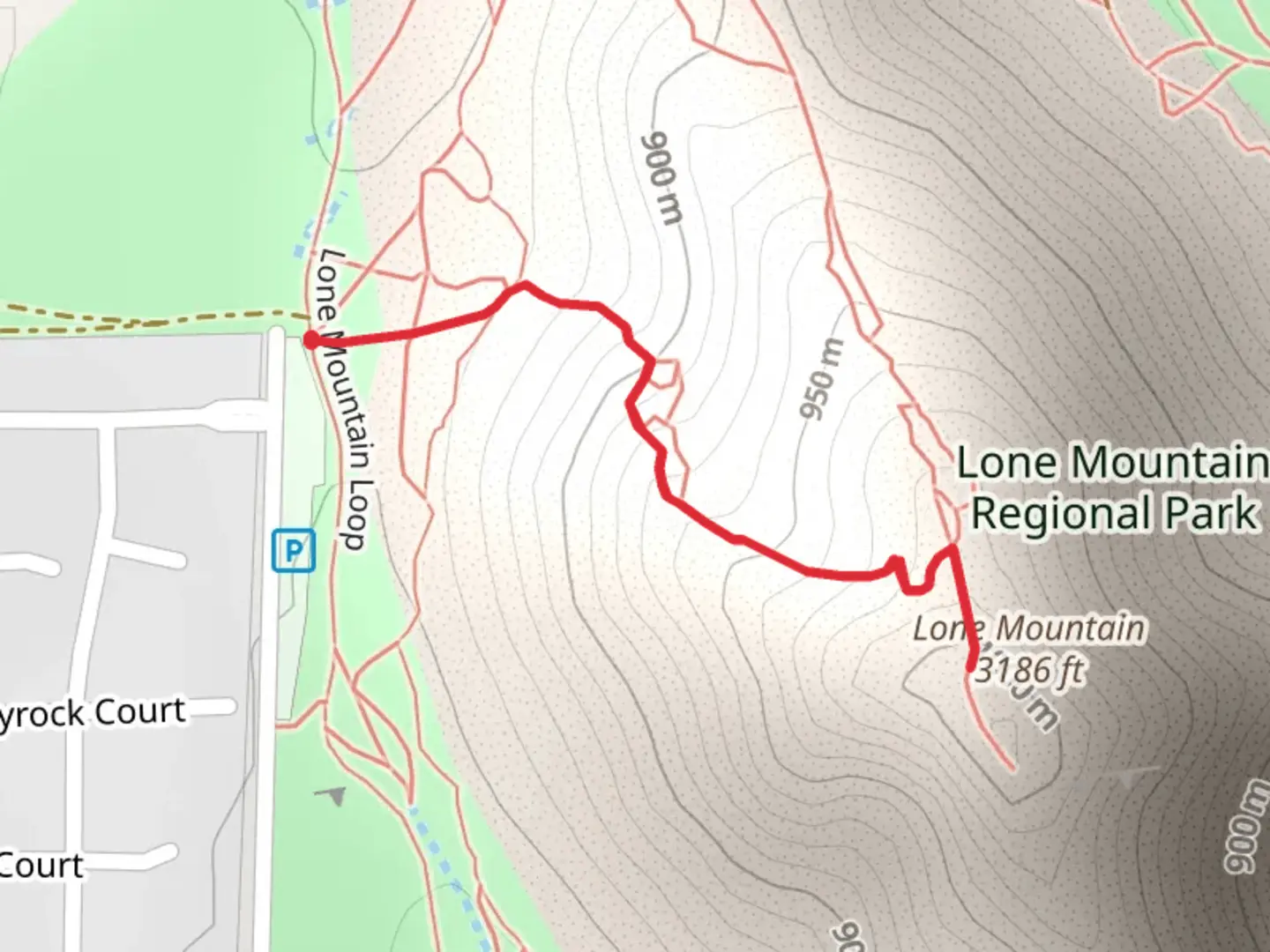 An image depicting the trail Lone Mountain and its surrounding area.