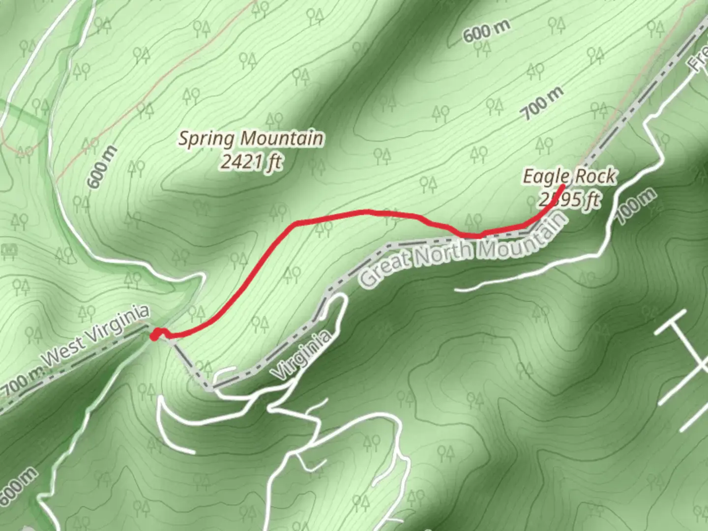An image depicting the trail Eagle Rock via Tuscarora Trail and its surrounding area.