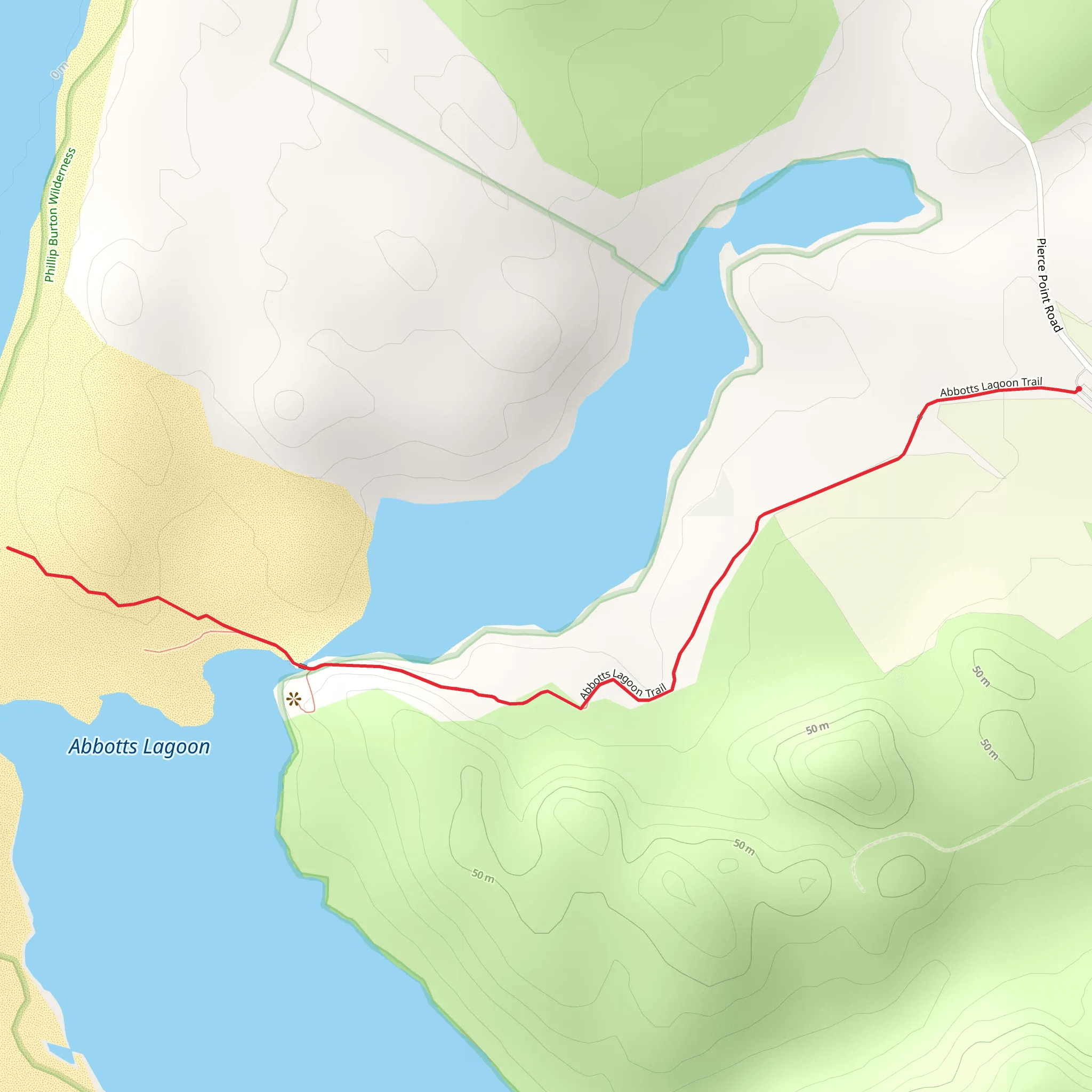 Abbotts Lagoon Trail mobile static map