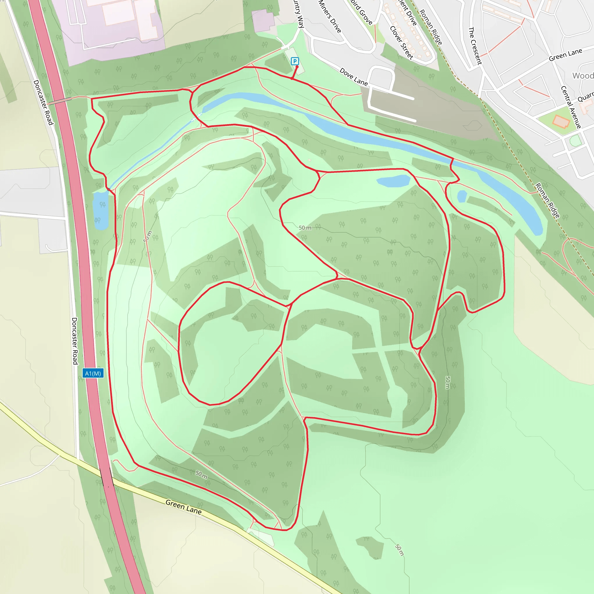 Common Hill and Broadworth Community Woodland mobile static map