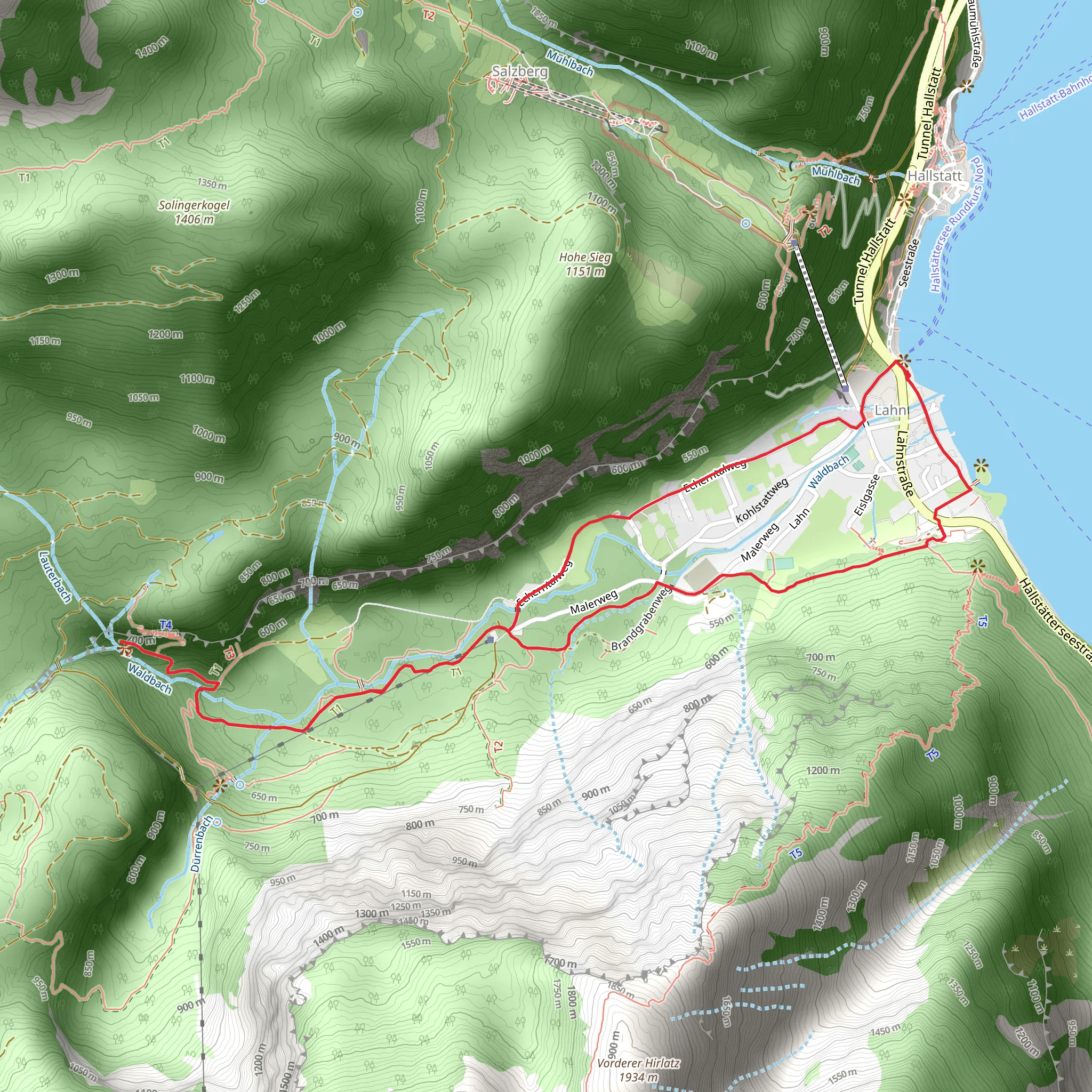 Hallstatt - Echern Waterfalls mobile static map