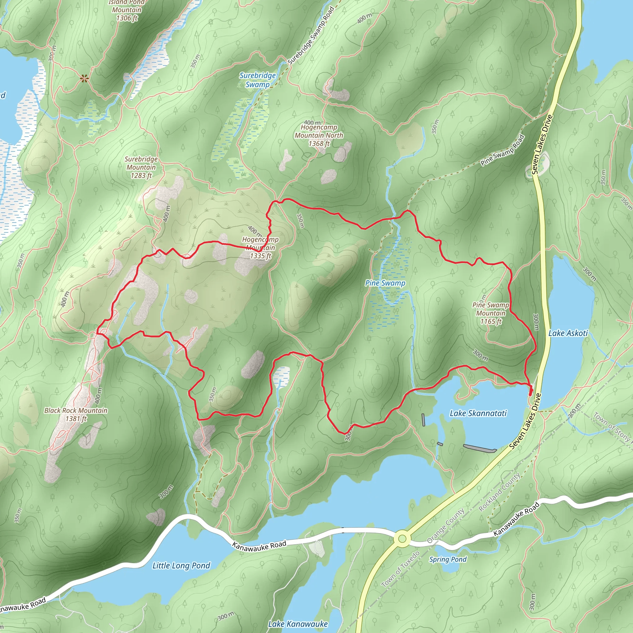 Hogencamp Mountain Loop via Arden-Surebridge Trail mobile static map