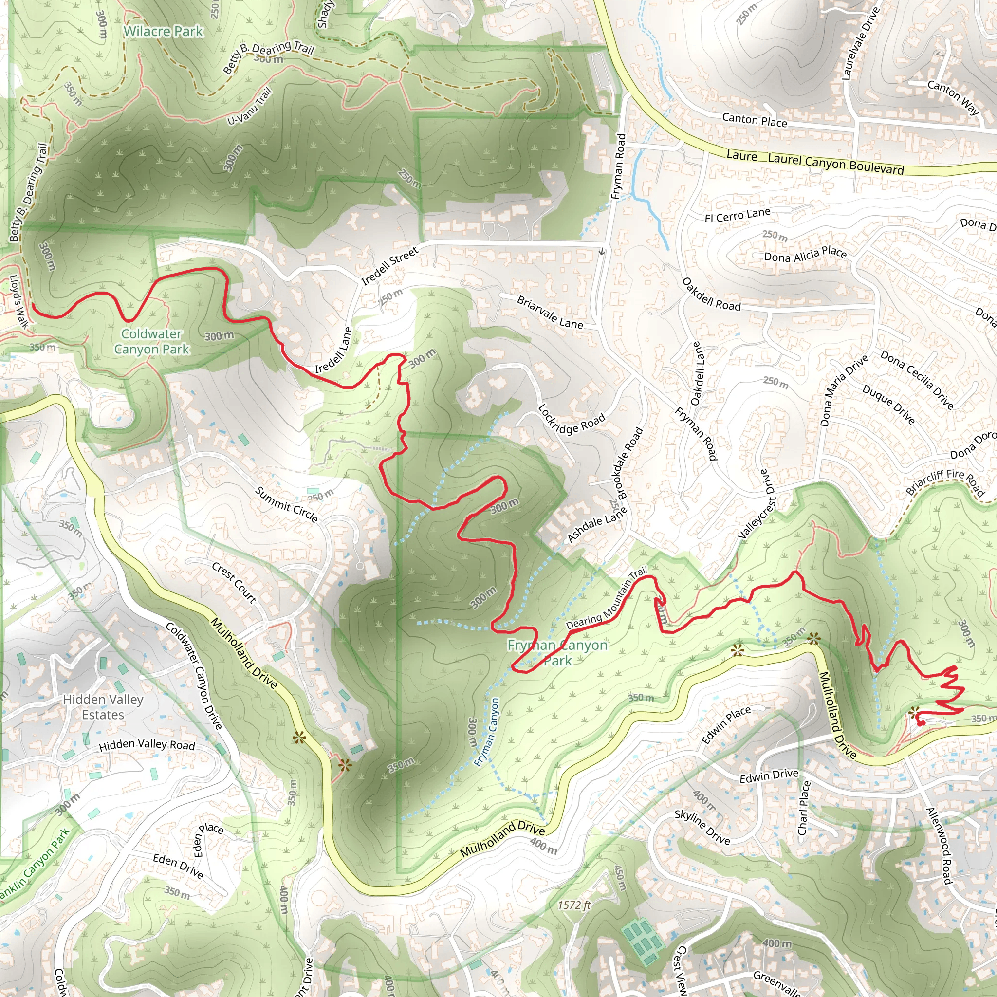 Fryman Canyon mobile static map