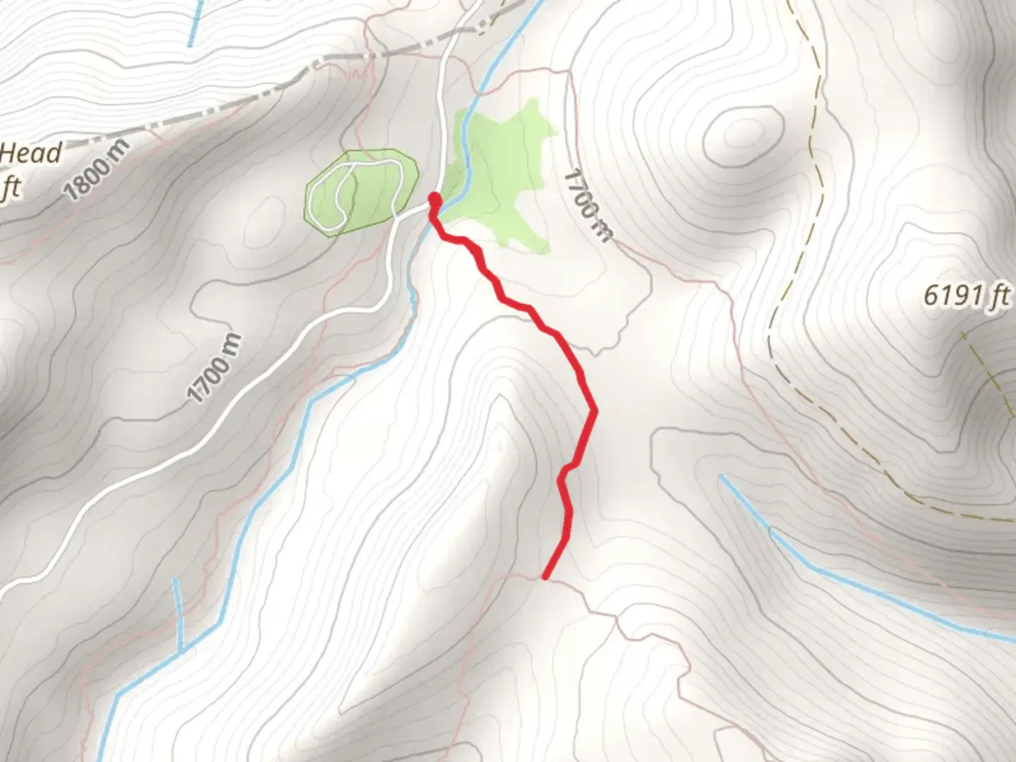 An image depicting the trail Grass Camp Tie Trail and its surrounding area.