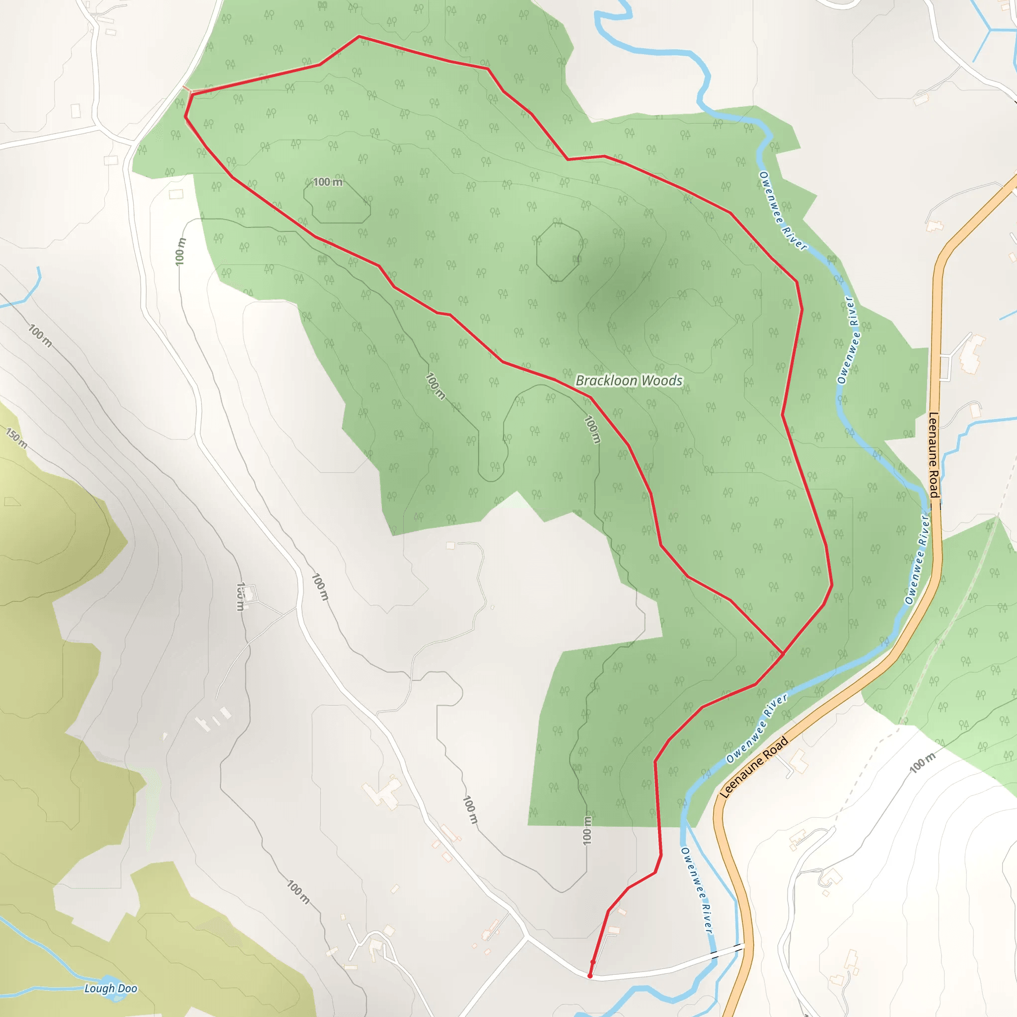Brackloon Woods Loop mobile static map
