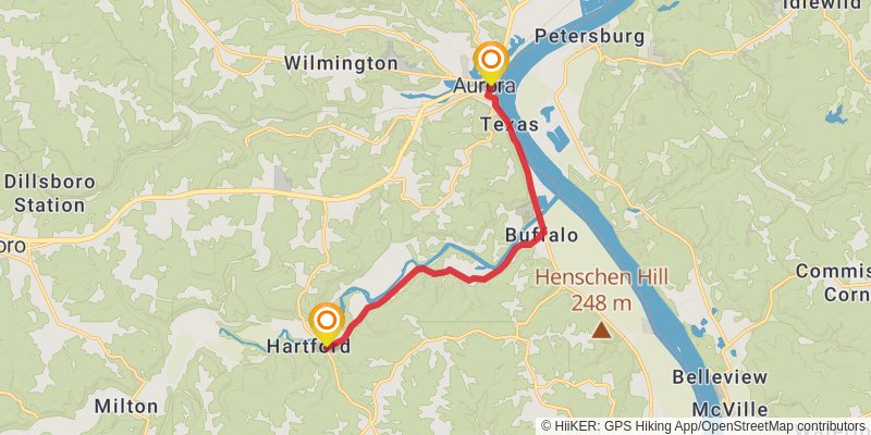 American Discovery Trail South Route - Indiana stage 2 Map