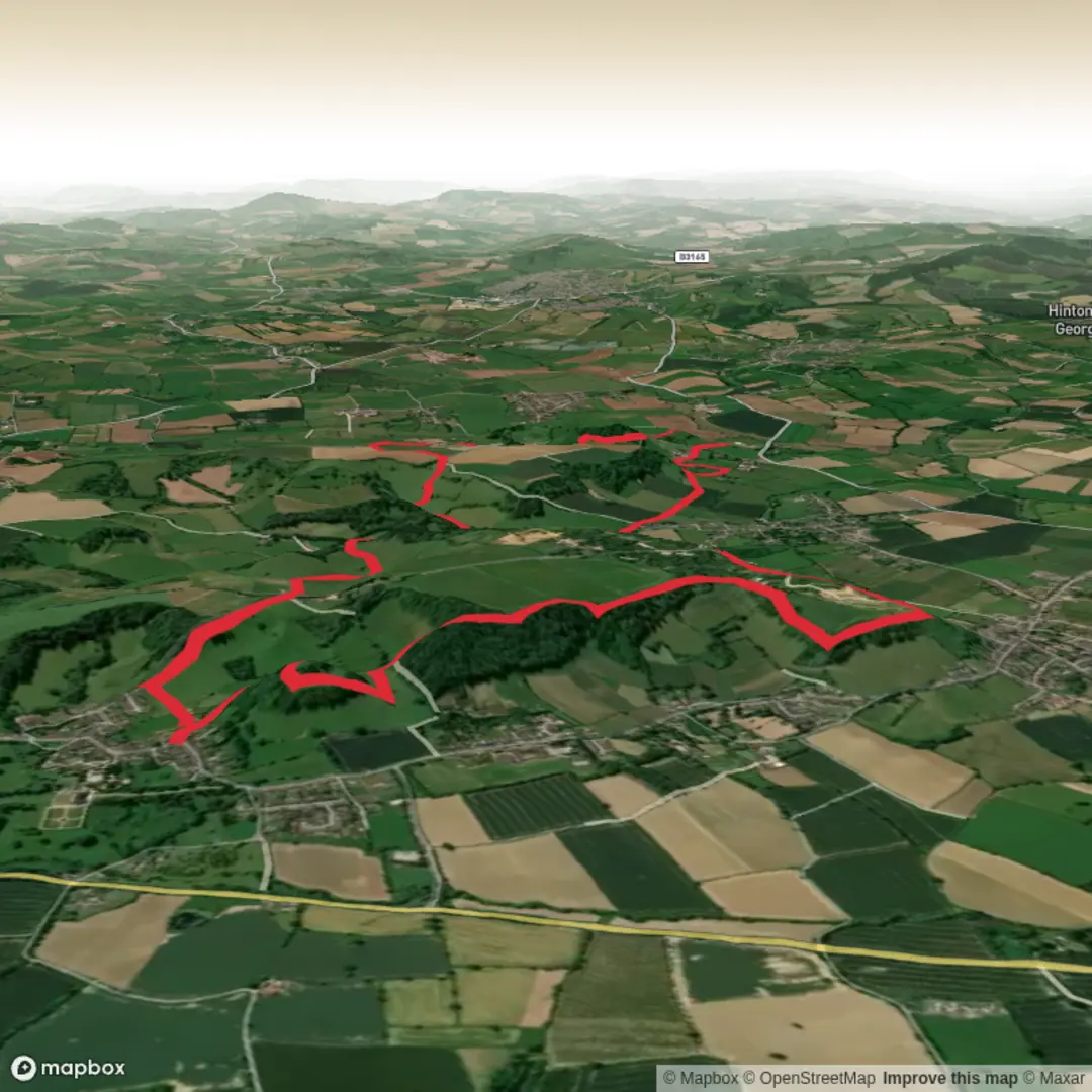 An image depicting the trail Montacute & Ham Hill Loop and its surrounding area.