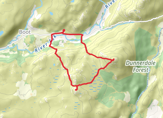 YHA Eskdale - Harter Fell & Green Crag mobile static map