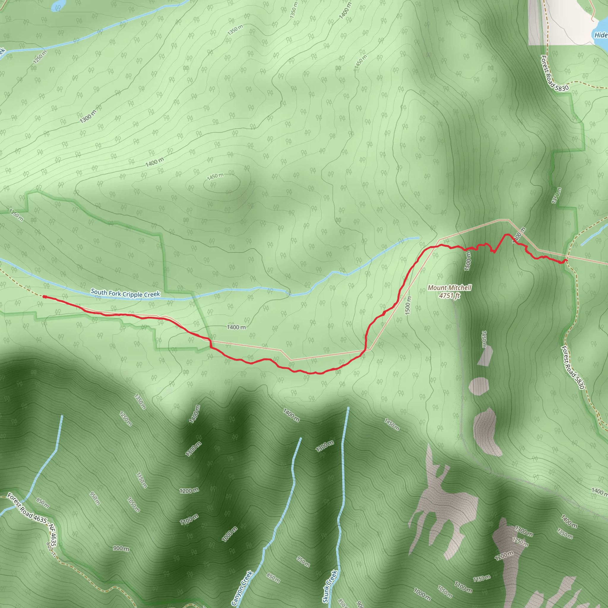 Rimrock Trail mobile static map
