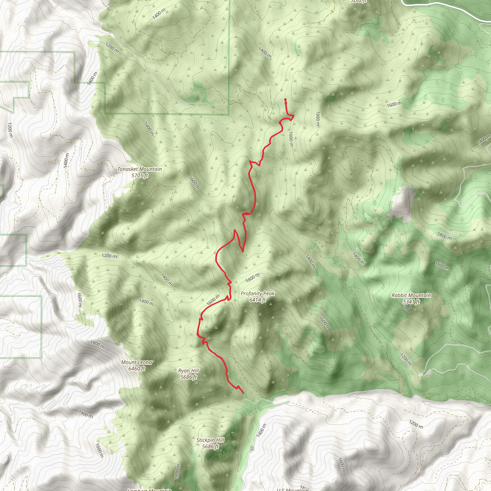 Ryan Cabin via Pacific Northwest Trail mobile static map
