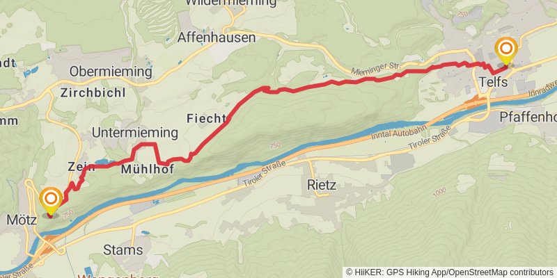 Jakobsweg Isar-Loisach-Leutascher Ache-Inn stage 7 Map