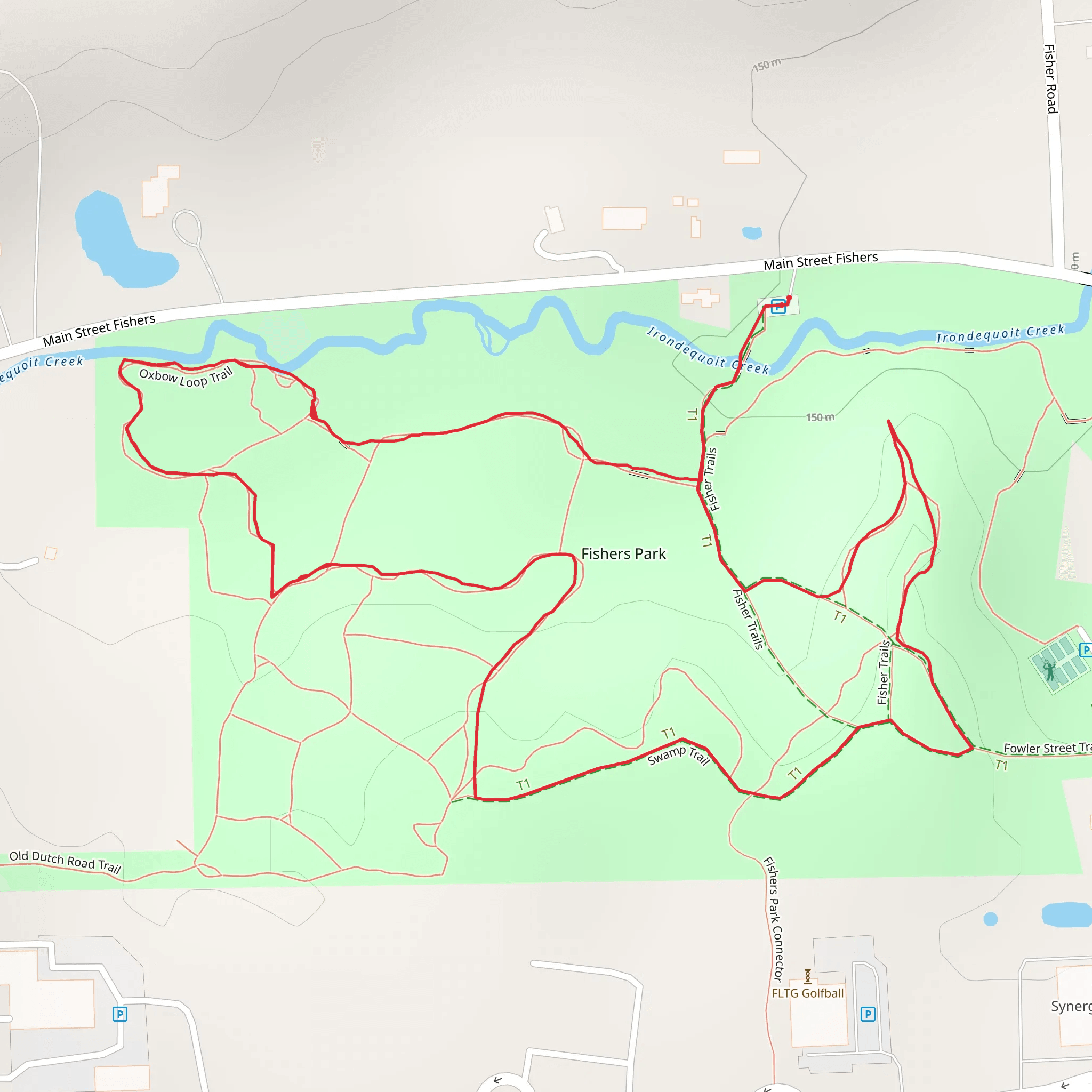 Fishers Park Loop via Irondequoit Creek mobile static map