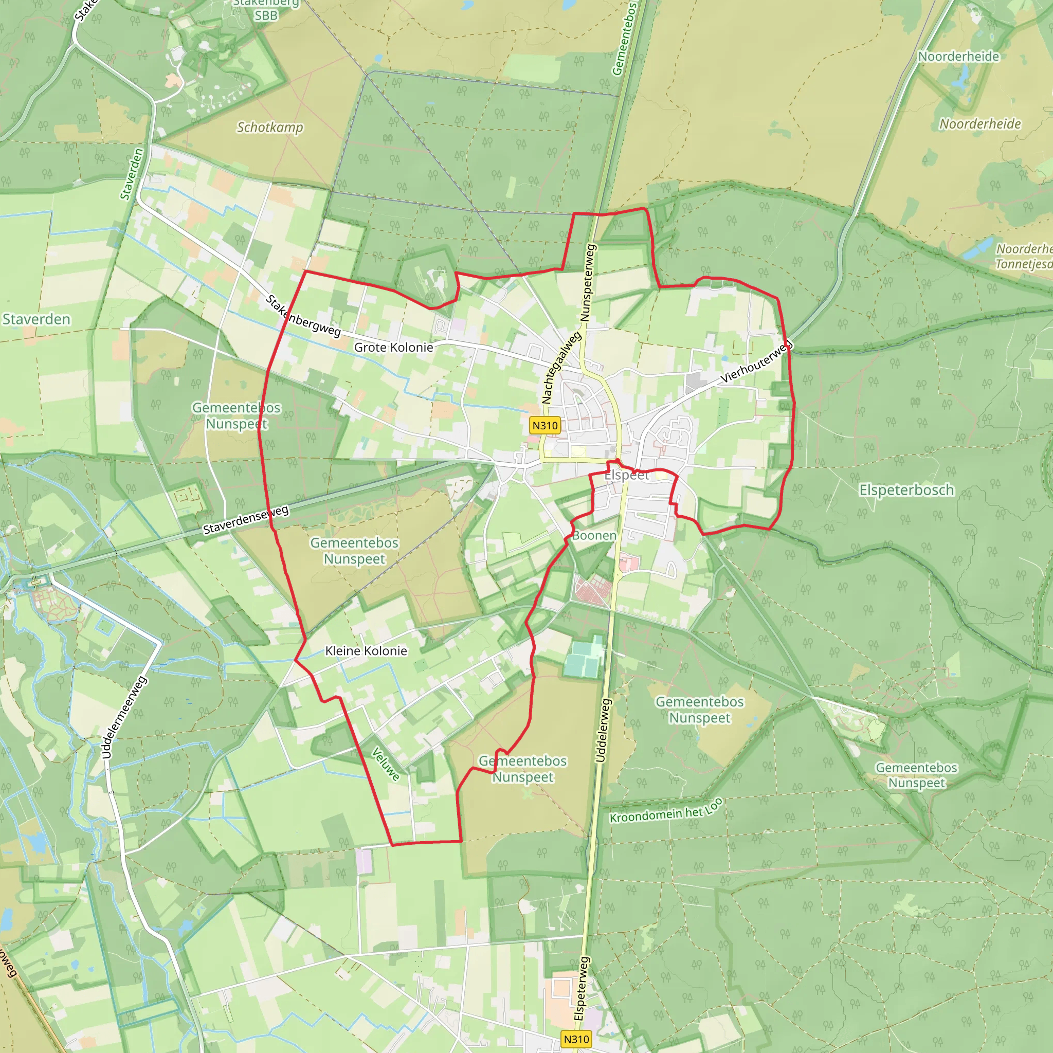 Berkenhorst and Elspeeterveld via Schaar Weg mobile static map