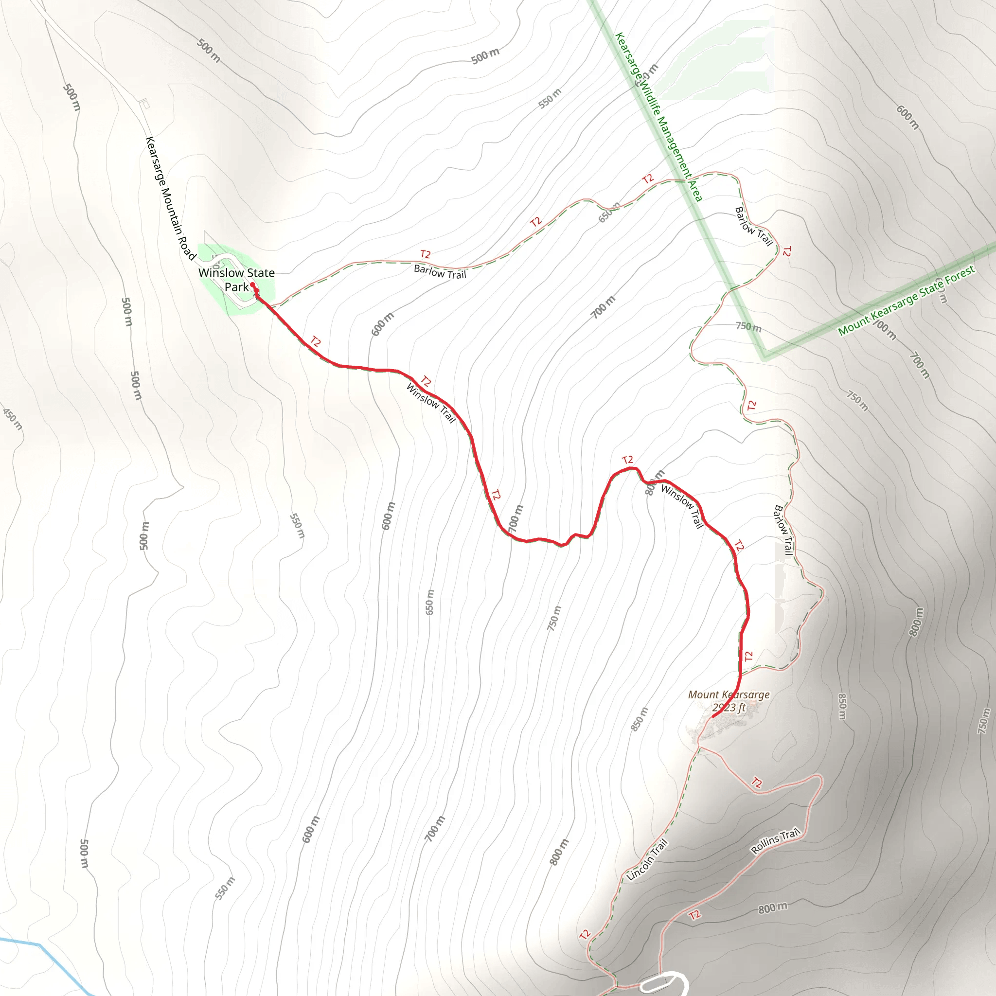 Mount Kearsarge via Winslow Trail mobile static map
