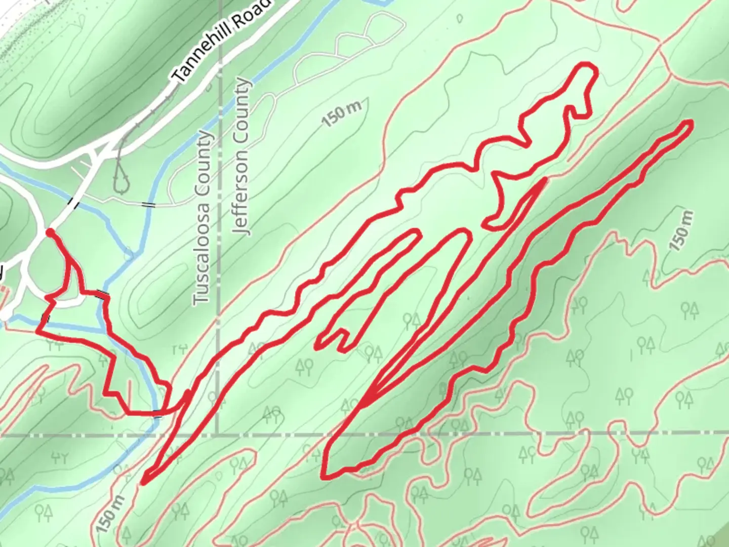 An image depicting the trail Pig Iron Loop and its surrounding area.